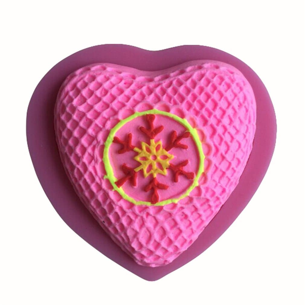 LYNCH Love Shap DIY 3D Silicone Soap Mold Pastry Fondant Tools,Pink