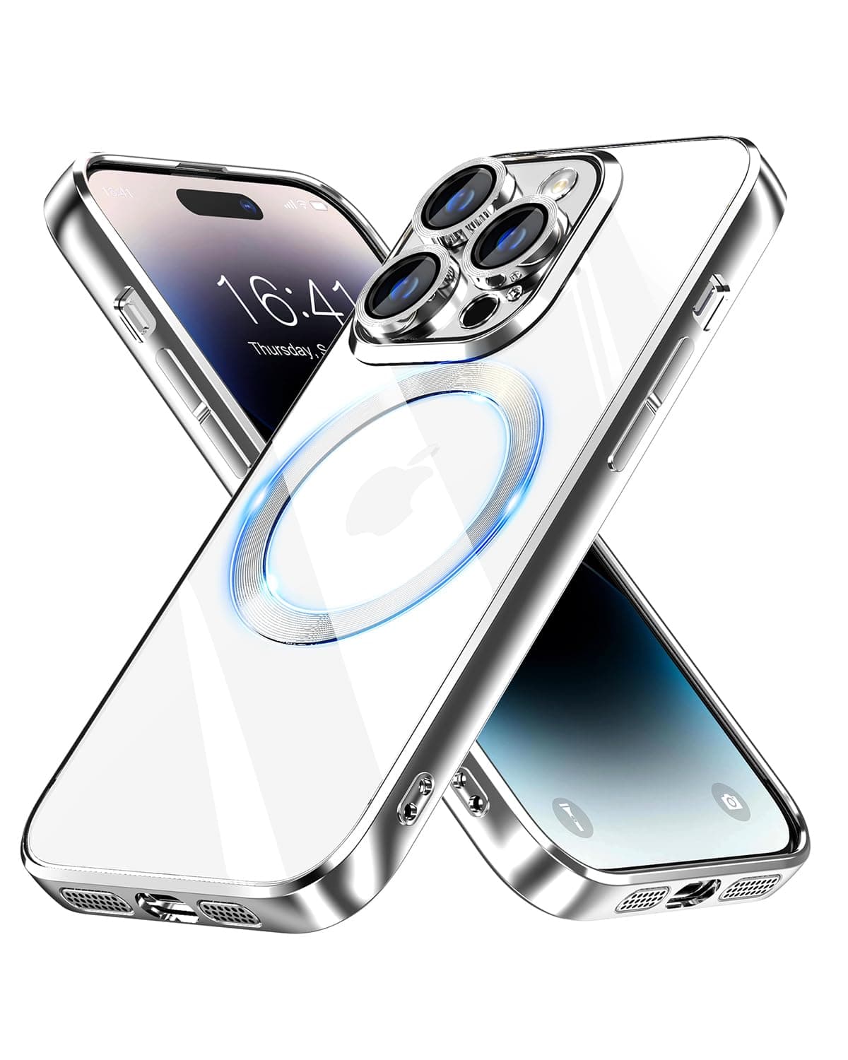 Intermerge for iPhone 14 Pro Max Case,Compatible with MagSafe Wireless Charging,Shockproof Military-Grade Protection, Yellowing Resistant,6.7-Inch,Space Sliver