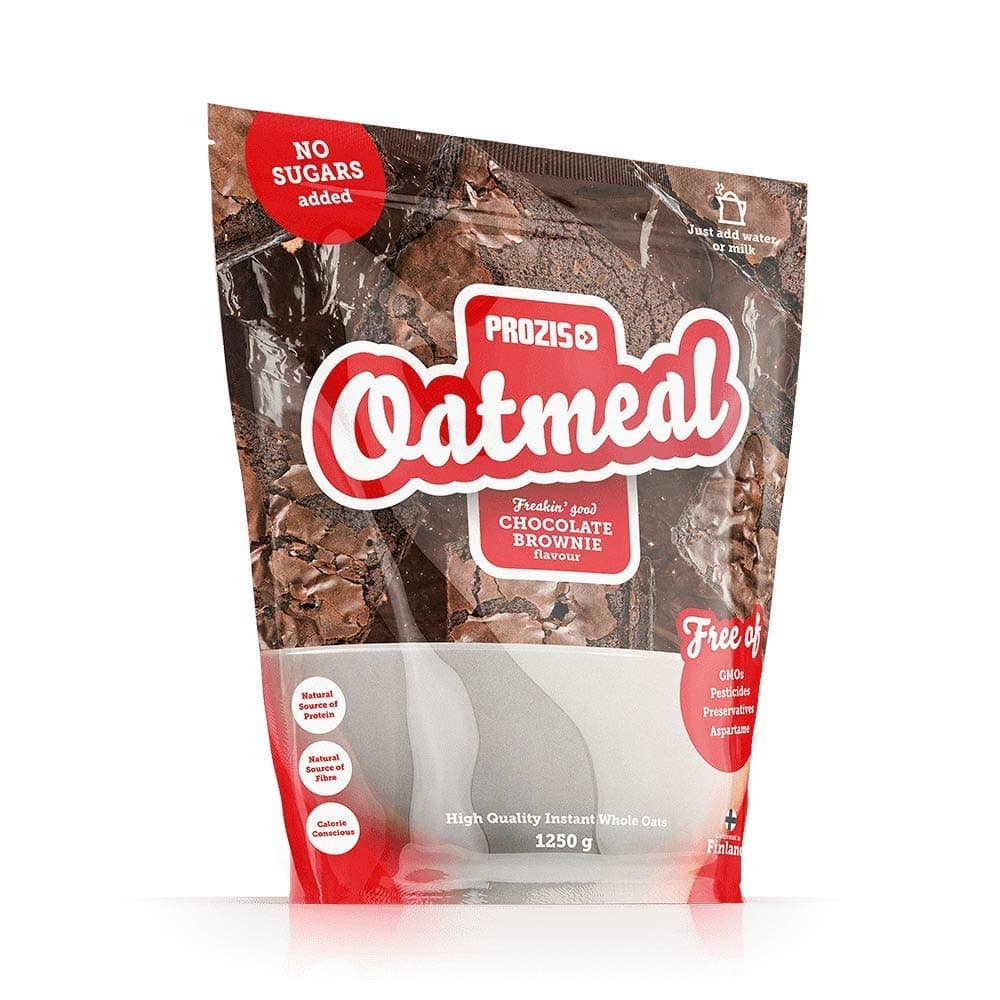 Prozis Oatmeal 1250g - Cereals Charged with Protein, High-Quality Carbohydrates & Satiating Fibre - Chocolate Brownie Flavour - Suitable for Vegetarians - Heart Friendly - 12 Servings