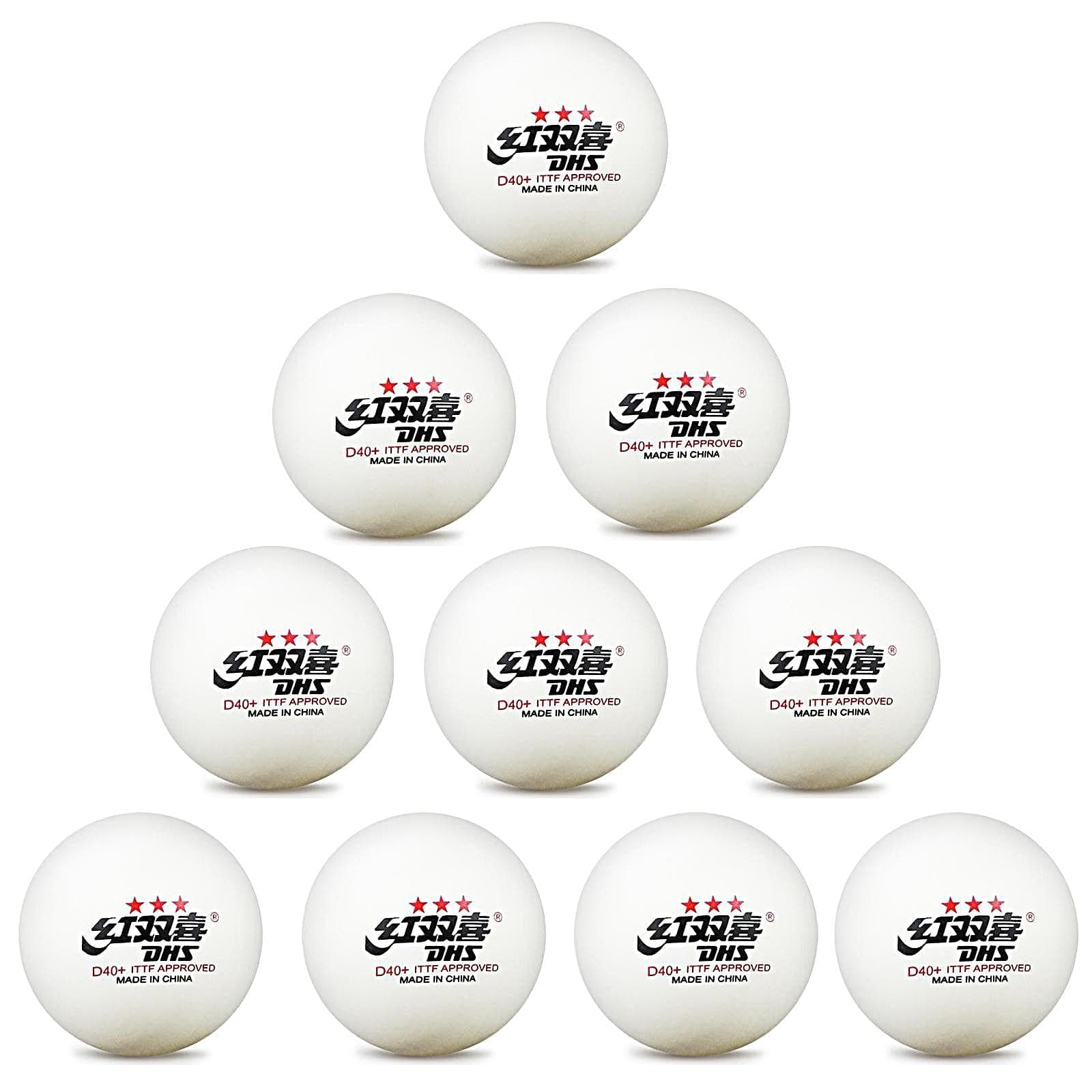 3-Star Table Tennis Balls (Pack of 10) White Ping Pong Balls Premium40+ Tournament-Level ABS Professional Perfect Sphere for Perfect Spin, Excellent Accuracy, Reliable Bounce