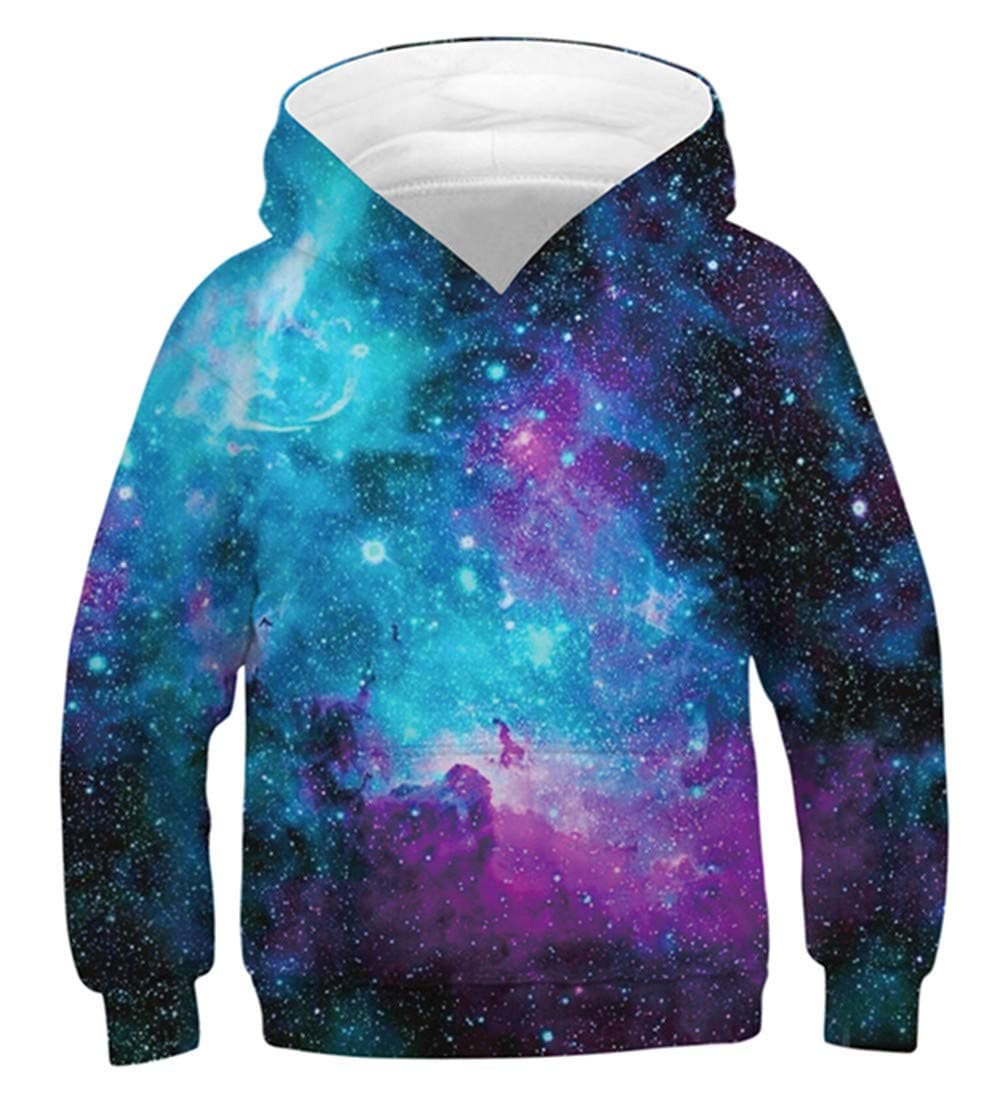Idgreatim Boys Girls Hoodie 3D Print Pullover Sweatshirts Hooded Jumpers 4-16Y
