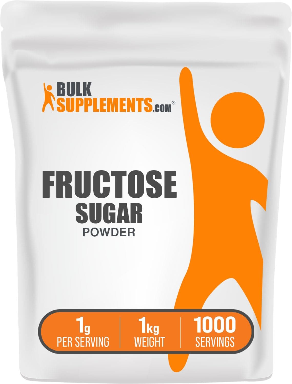 BulkSupplements.com Fructose Powder - Fructose Sugar, Zero Calorie Sweetener - Food Grade & Gluten Free, 1g per Serving, 1kg (2.2 lbs) (Pack of 1)