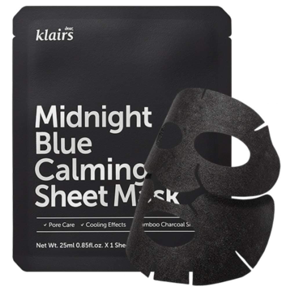 KLAIRS Midnight Blue Calming Sheet Mask 10 Sheets, K-Beauty