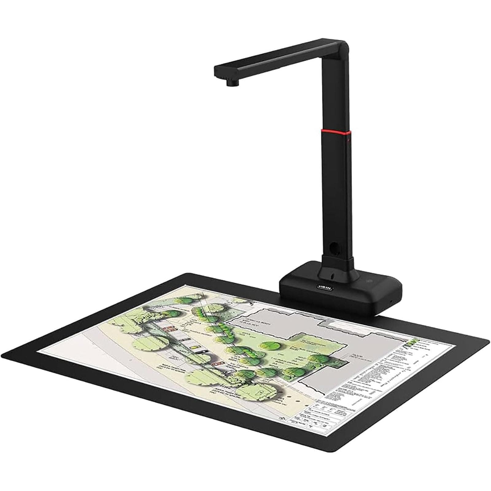 A2 Overhead Scanner, Book Scanner, 23MP High Resolution, Auto Flatten & Fingerprint Removal Technologies, Built-in High-Brightness LED Light for Book & Document