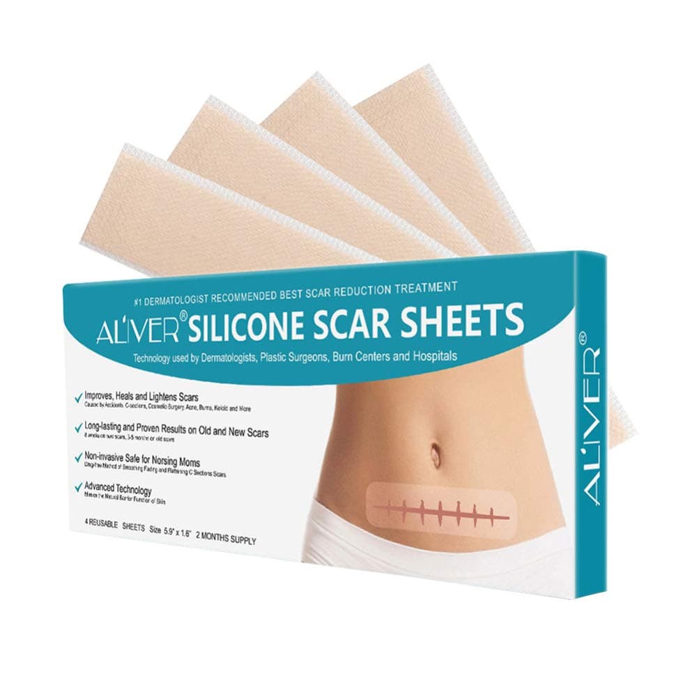 1 Box of Silicone Scar Sheets Cica Care Gel Sheet Scar Removal Tape Scar Sticker for Surgery Injury Burns Acne Scars