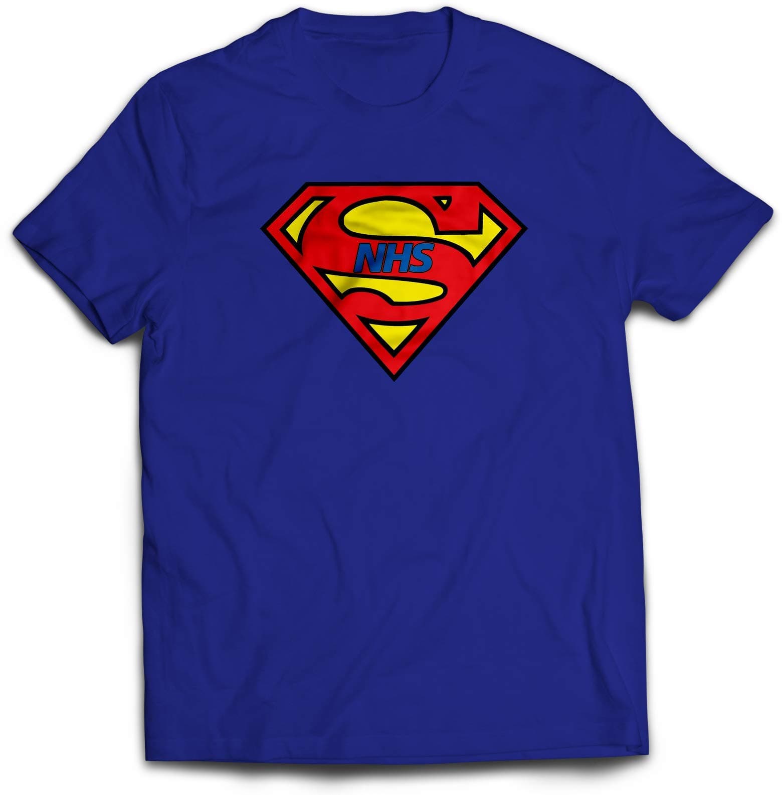 NHS Superman T-Shirt- Doctors Nurses Workers Presents Gifts Pride Support Career Twin Needle Collar 100% Combed Ringspun Cotton High Stitch Density Extreme Comfort