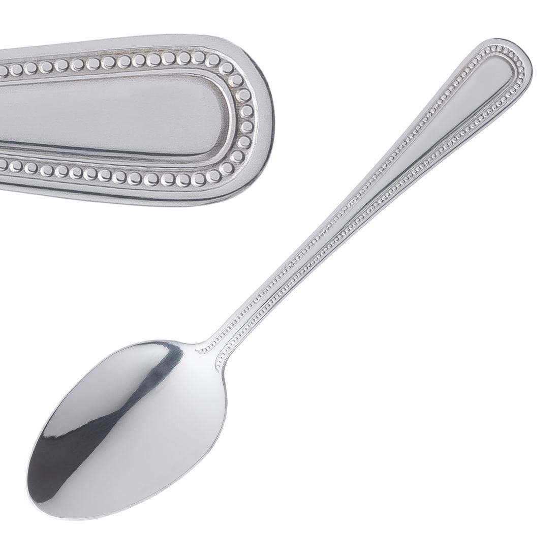 Olympia Bead Dessert Spoon 183mm 18/0 Stainless Steel Serving Cutlery 12pc