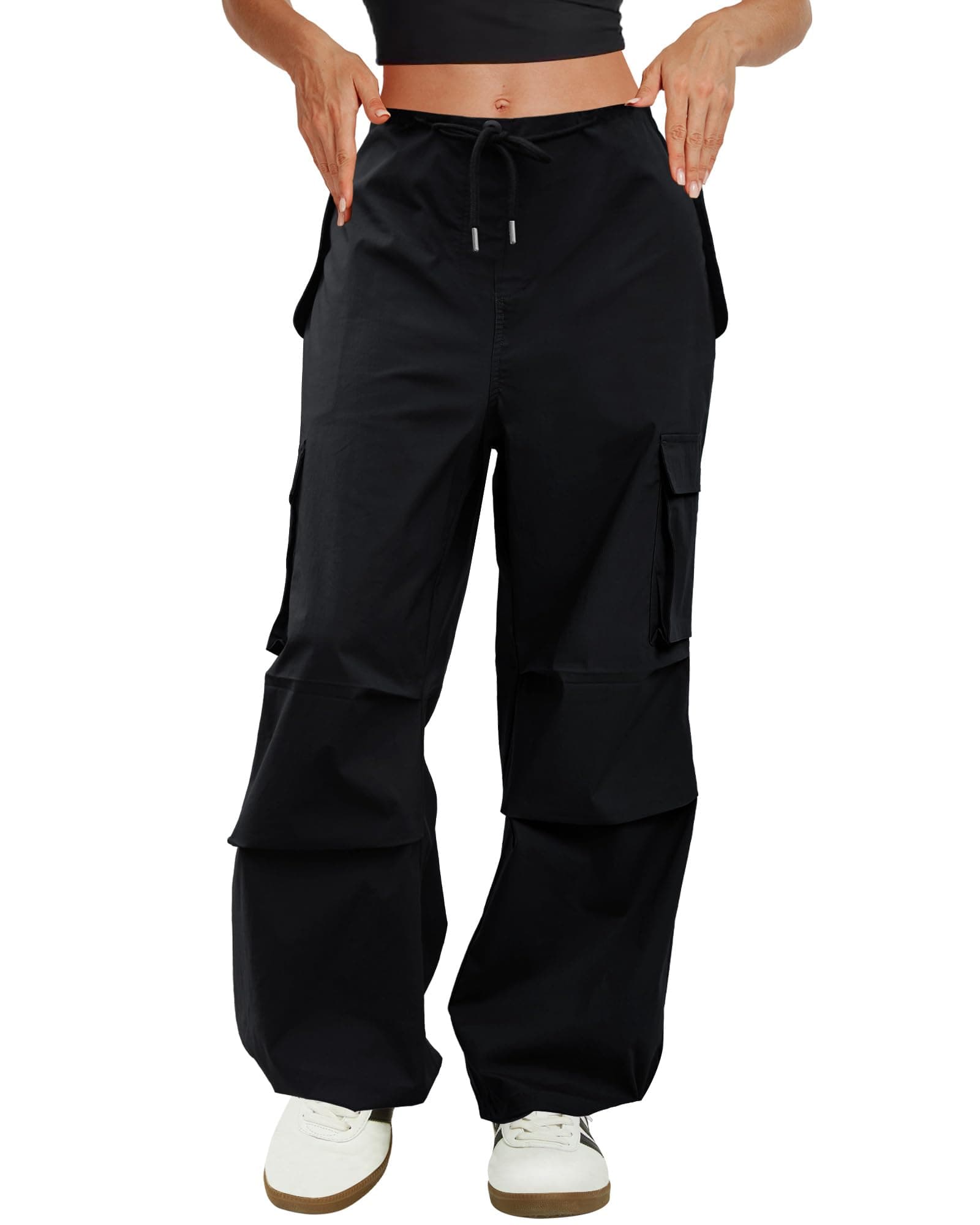 Cargo Pants Women Low Waisted Parachute Pants with Pockets Loose Baggy Hiking Pants Y2K Clothes