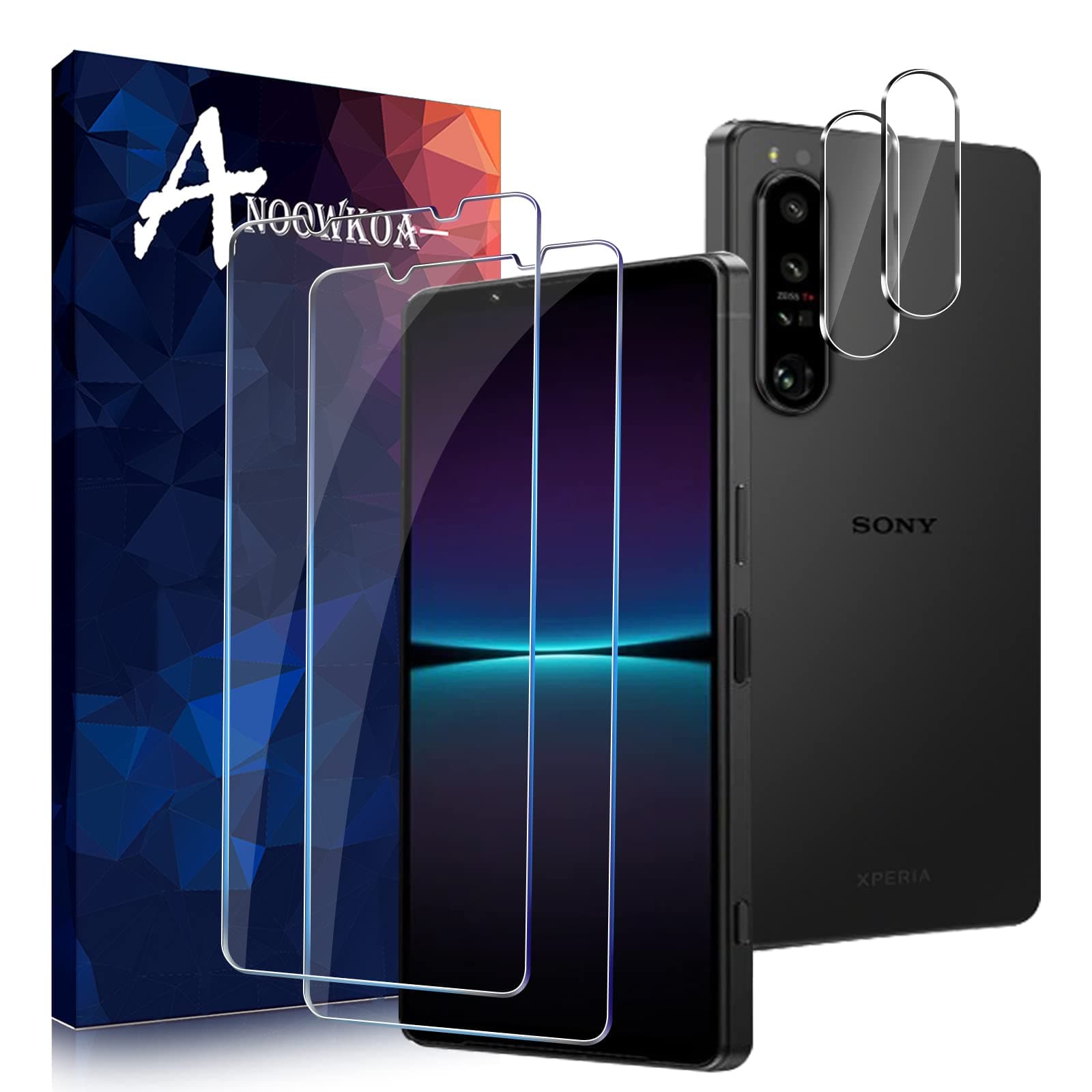 Anoowkoa 2+2 Pack for Sony 1 IV Screen Protectors and Camera Lens Protectors Guard Tempered Glass Film, Anti Fingerprints Protective Film