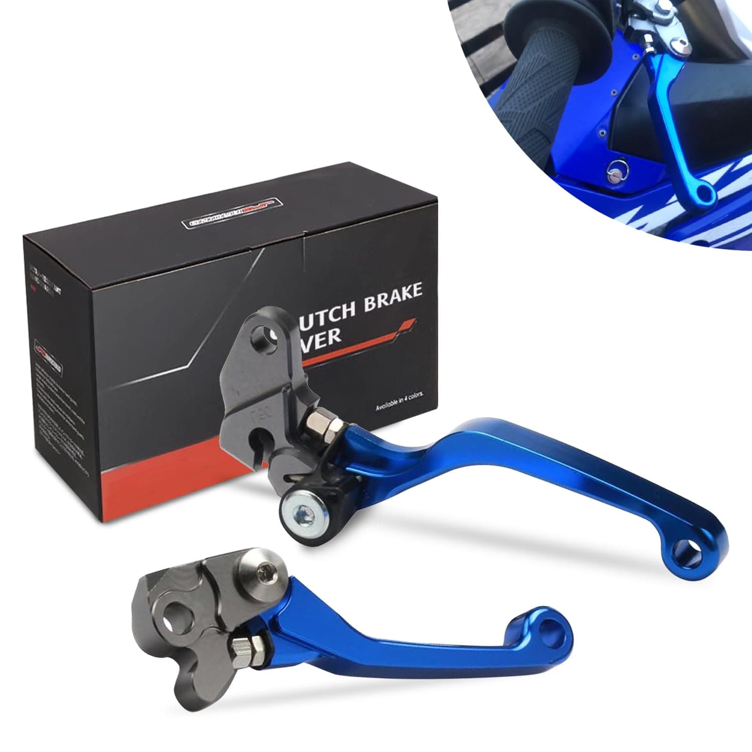 JFG RACING Dirt Bike Foldable Clutch Brake Levers,Clutch Lever Breakaway Levers for YZ85 YZ80 2001-2014/RM85 2005-2019/RM125 RM250 2004-2008 Blue