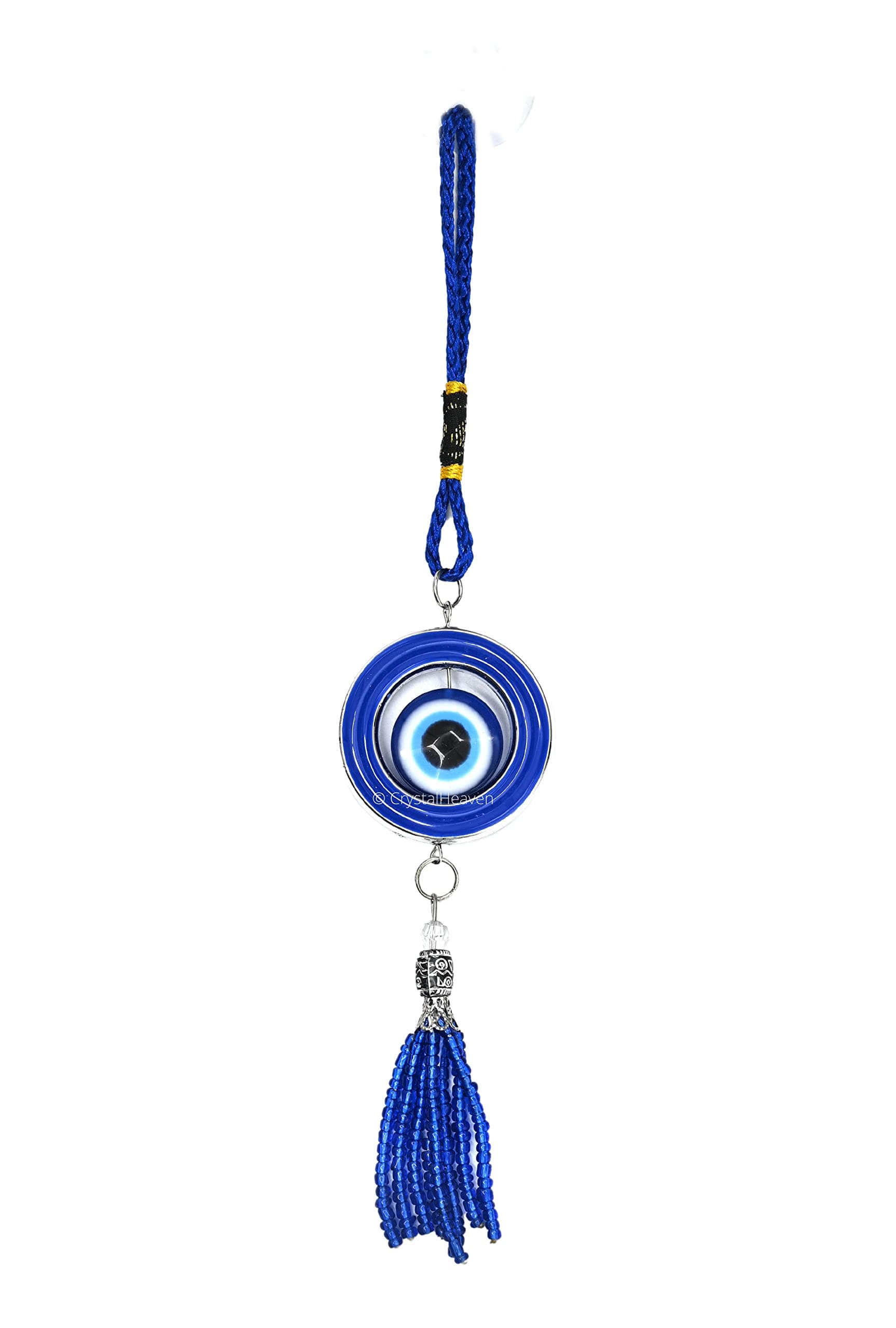 - Crystal Heaven Plastic Evil Eye Hanging For Home, Nazar Battu For Home Entrance Diwali Door Hanging Gift- Evil Eye For Car Hanging (8 Inch, Blue Evil Eye)
