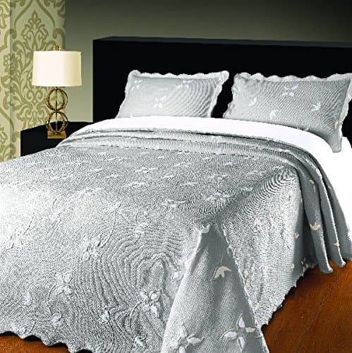 Elainer Home Living Julia Quilted Bedspread, Grey, Super King