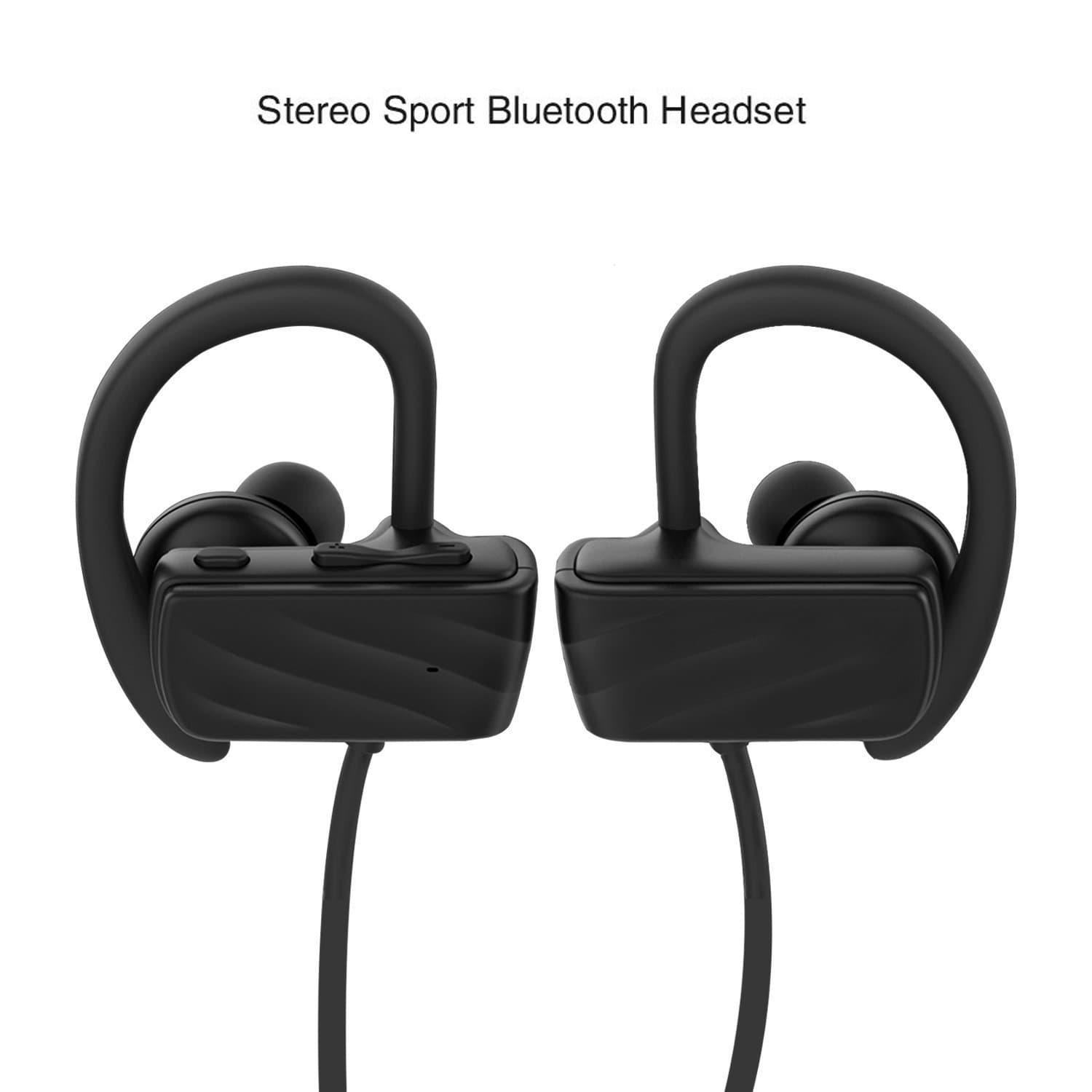 Bluetooth Headphones 4.1 Wireless Earphones Stereo Sports Earbuds with Built-in Mic moniko Handsfree Headsets Sweatproof Running Earpiece for Mobile Phones iPhone Android iPad Samsung HTC LG etc. Black