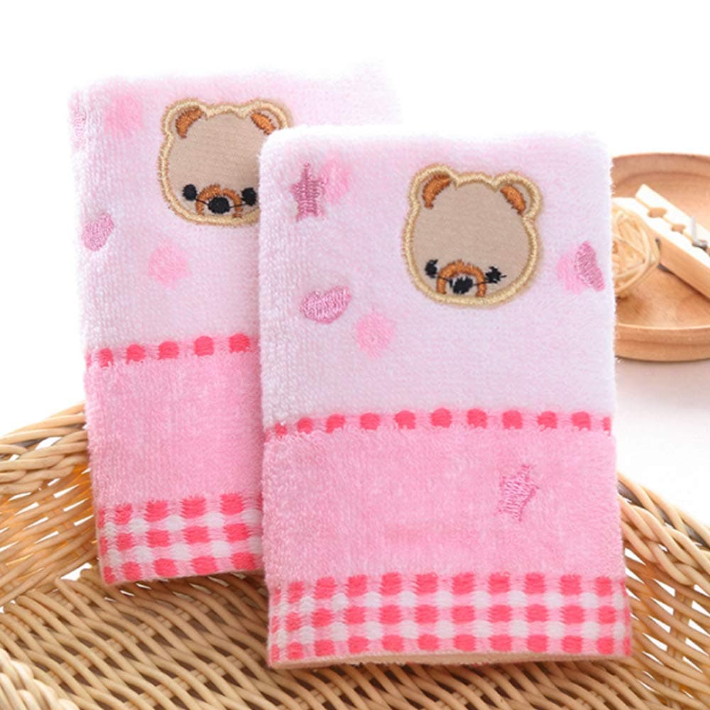 Sunbaby Kids Face Towel 100% Cotton -Pink, Set Of 2