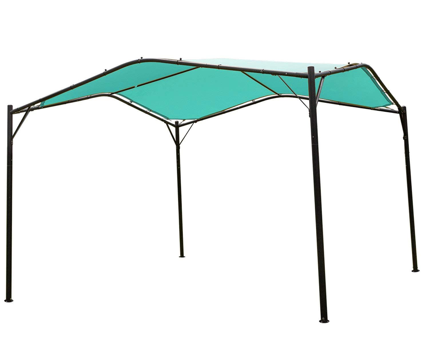 12 x 12 ft Outdoor Patio Swan Gazebo Canopy for Backyard, Iron, 250gsm Polyester Canopy, Turquoise