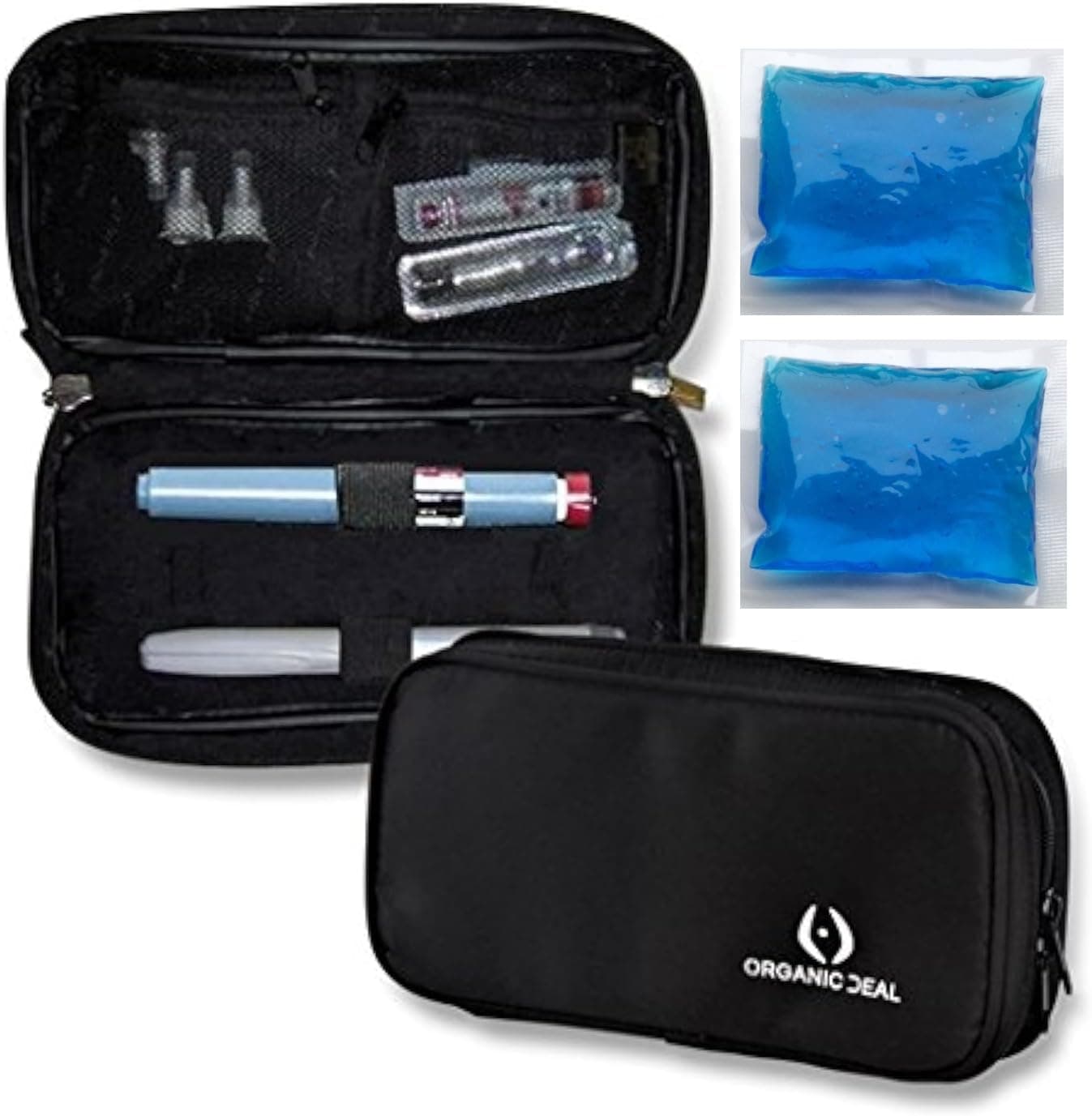 Insulin Cooler for Travel – TSA-Approved Medicine Bag with 2 Ice Packs – Roomy Diabetic Case Designed for Multiple Pens & Supplies (Pens & Vials Not Included)