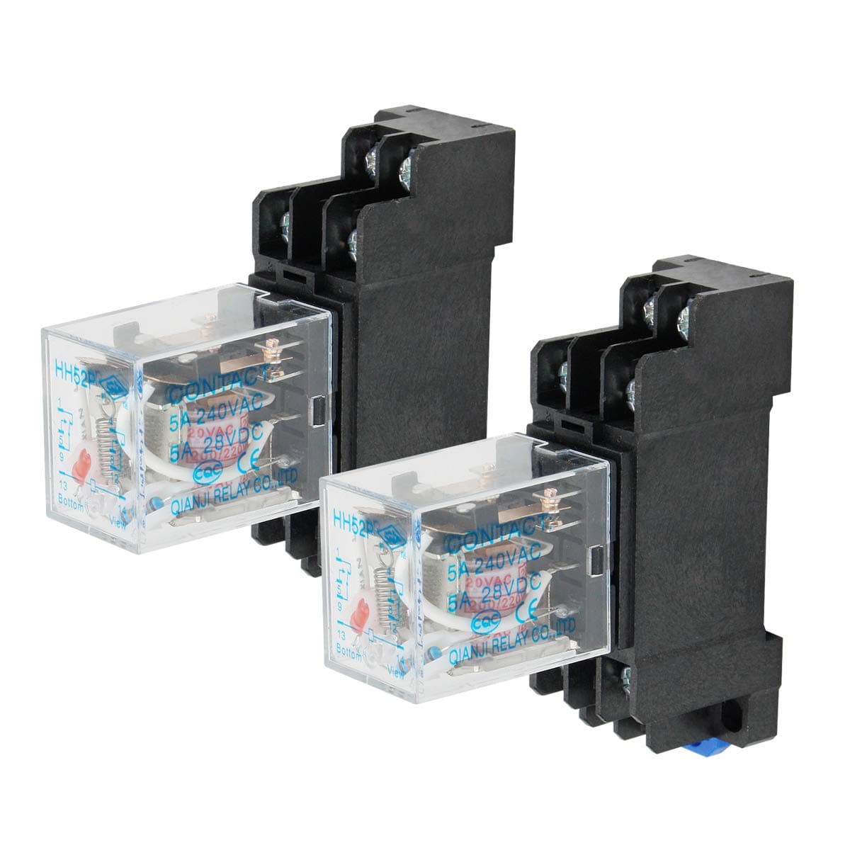 Electrical Buddy DPDT HH52P Coil 8 Pin General Purpose Relay with PYF08A Socket DC 220V 2PCS