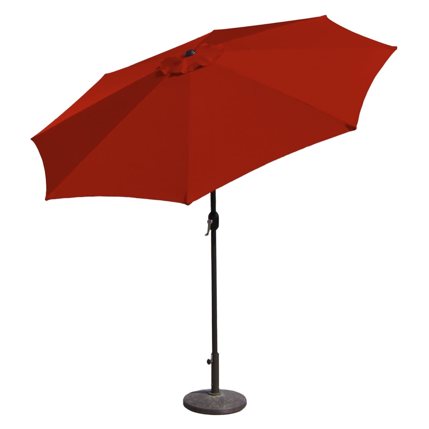 Budge Aluminum Patio Umbrella with Crank Lift and Tilt Function, 9 Ft, Red