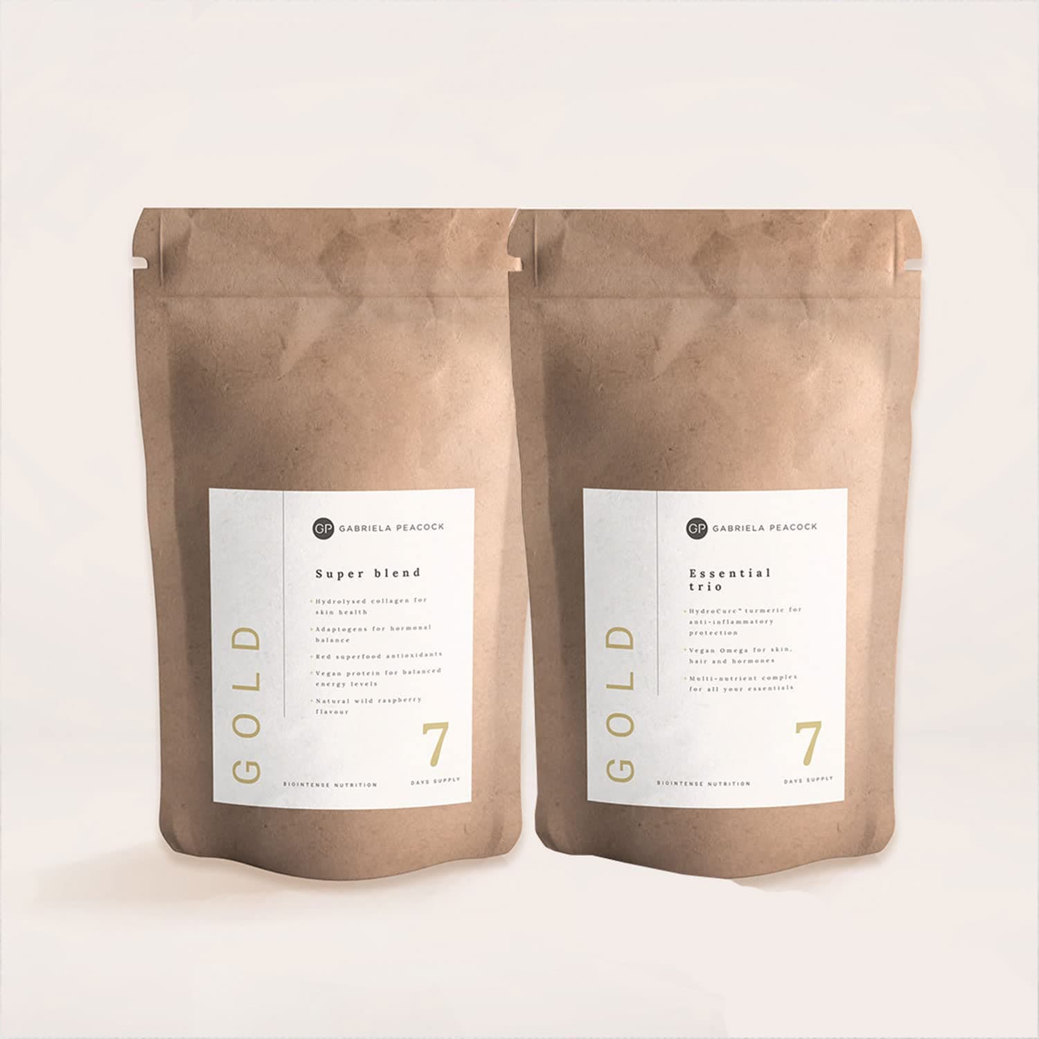 Gabriela Peacock Nutrition Gold Ultimate Everyday Supplement, 7 Day Kit, Vegan Anti-Inflammatory and Antioxidant Multivitamin Kit, Supports Immunity and Heart Health, Omega 3 and Turmeric Boost