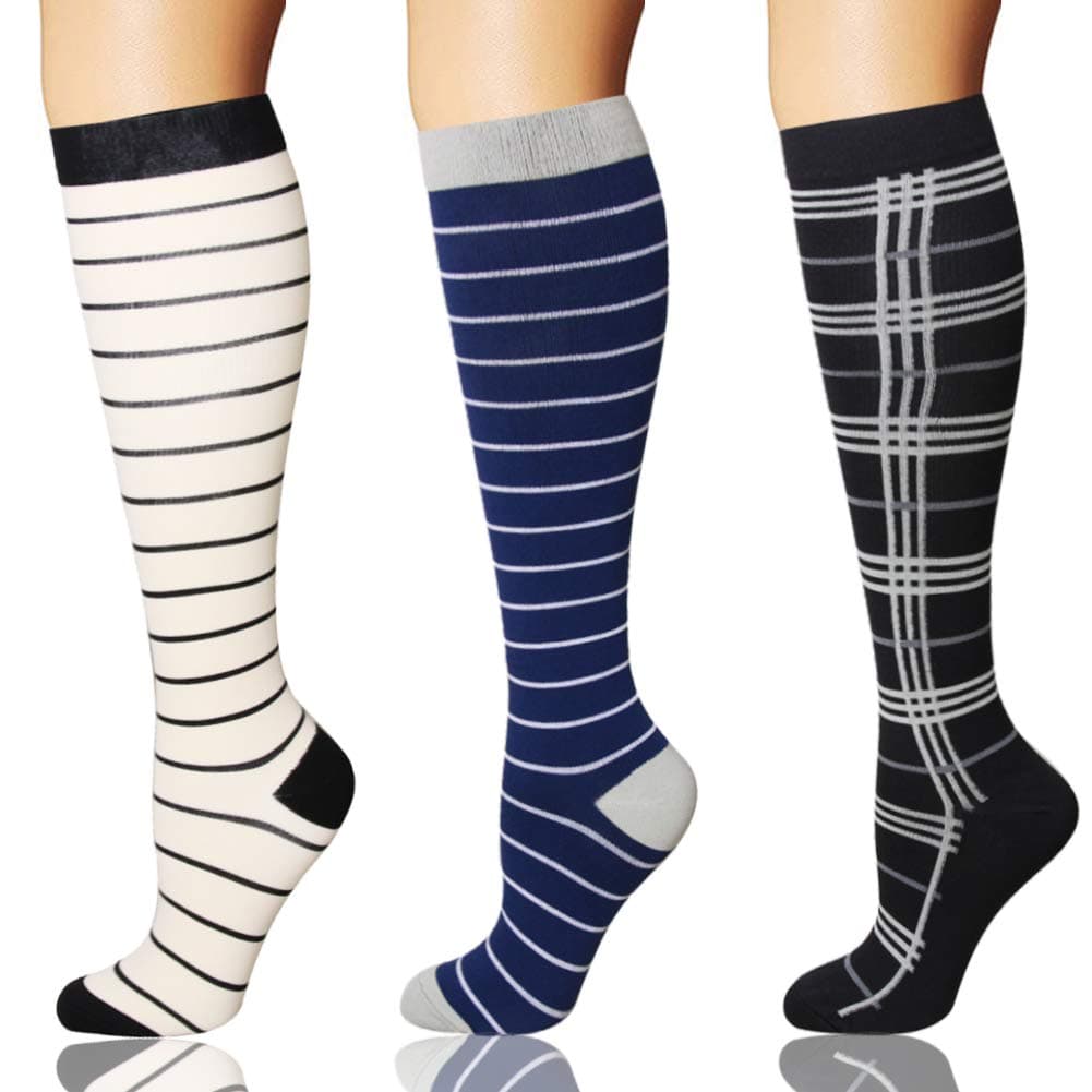 YOLIX Compression Socks 20-30mmHg for Women & Men - Graduated Knee High Stockings Best for Running