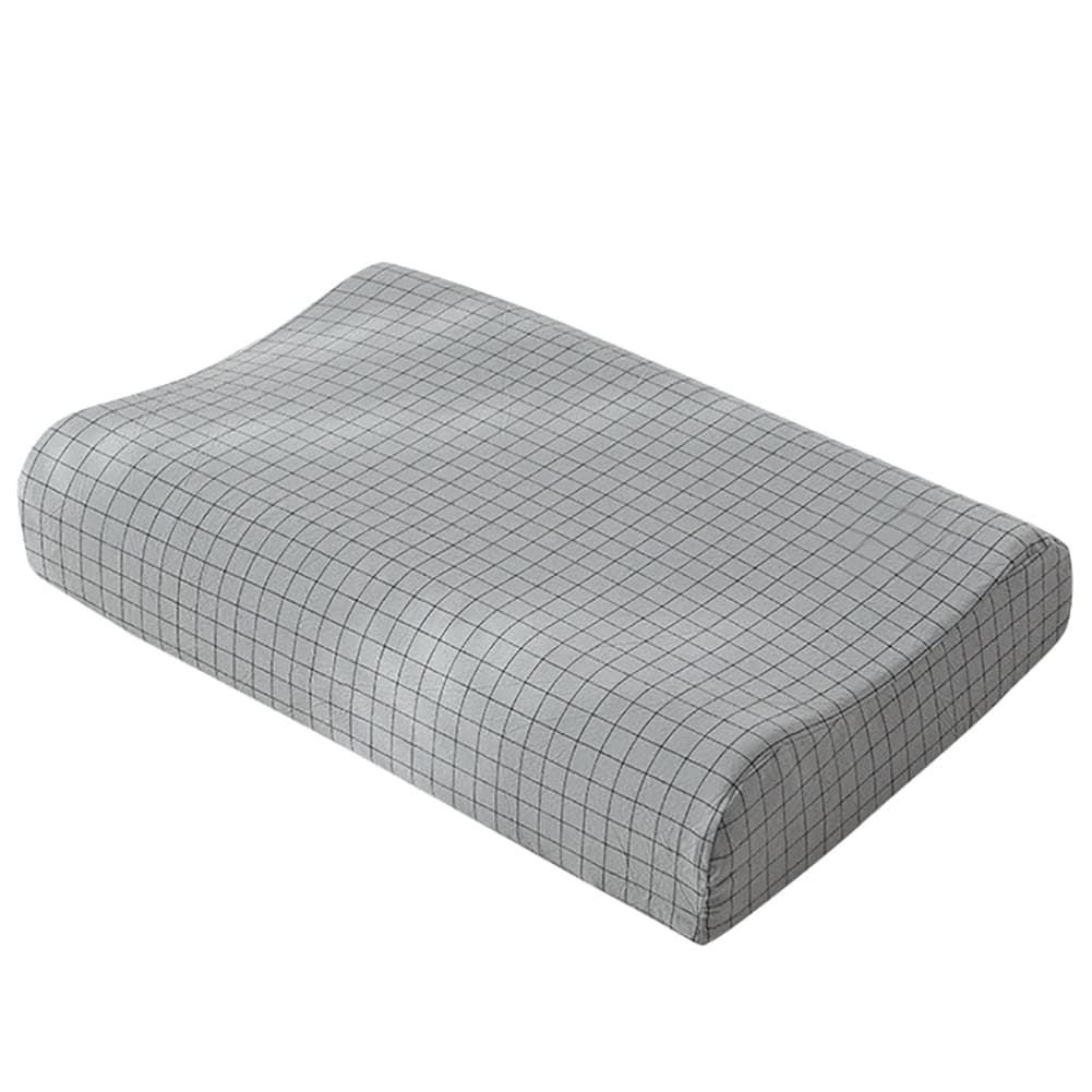 KEKY Plaid Print Cotton Pillow Case Covers for Contour Neck Memory Foam Pillow Pillowcase with Zipper (Plaid Print)