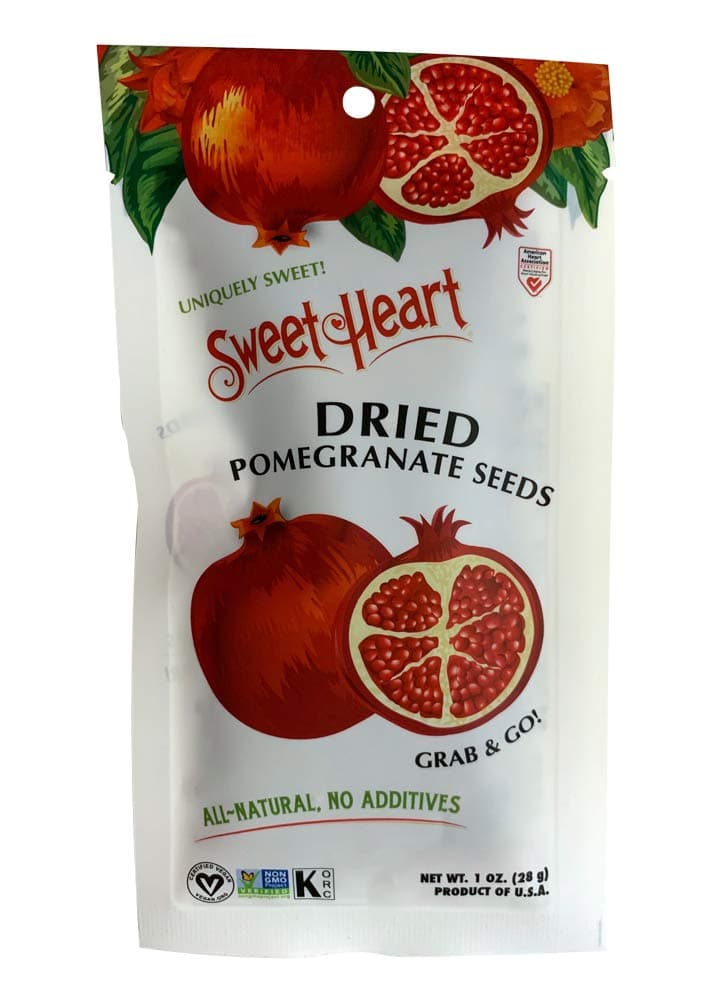 1 oz. SweetHeart Dried Pomegranate Seeds | All Natural, No Sugar Added | 100% Fruit | Non-GMO | Vegan | No Refrigeration Needed