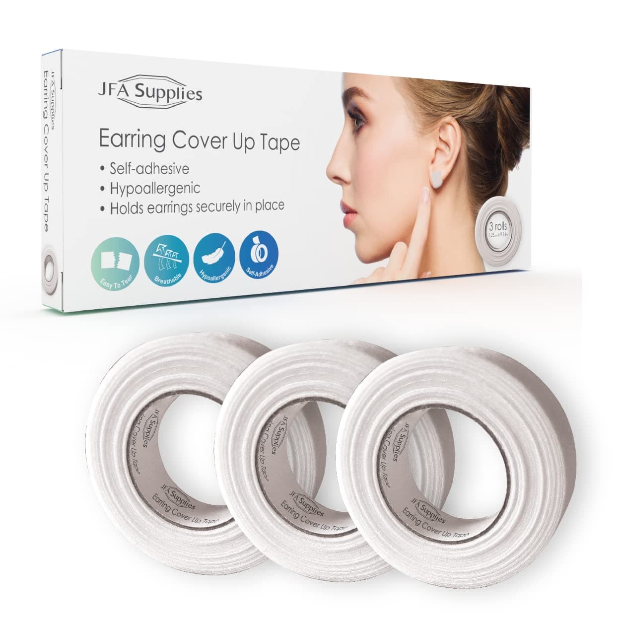 Microporous Earring Cover Up Tape 1.25cm x 9.14m - Box of 3