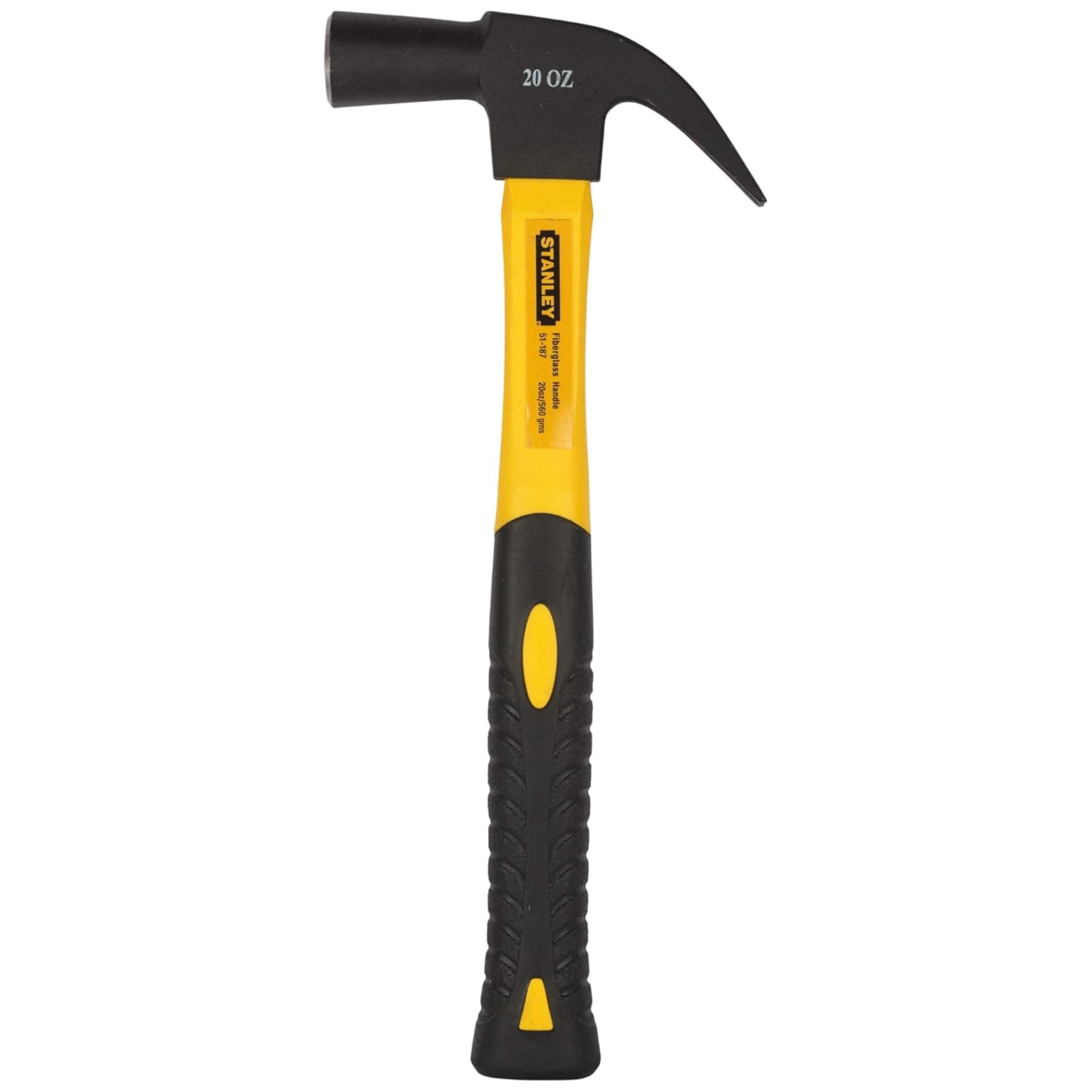 51-187 20"/50.8cm FIBREGLASS Nail Hammer, 560gms, Used to Drive Nails, Fit Parts & Break Objects, Exclusive Rim Temper Reduces Incidences of Chipping or Spalling