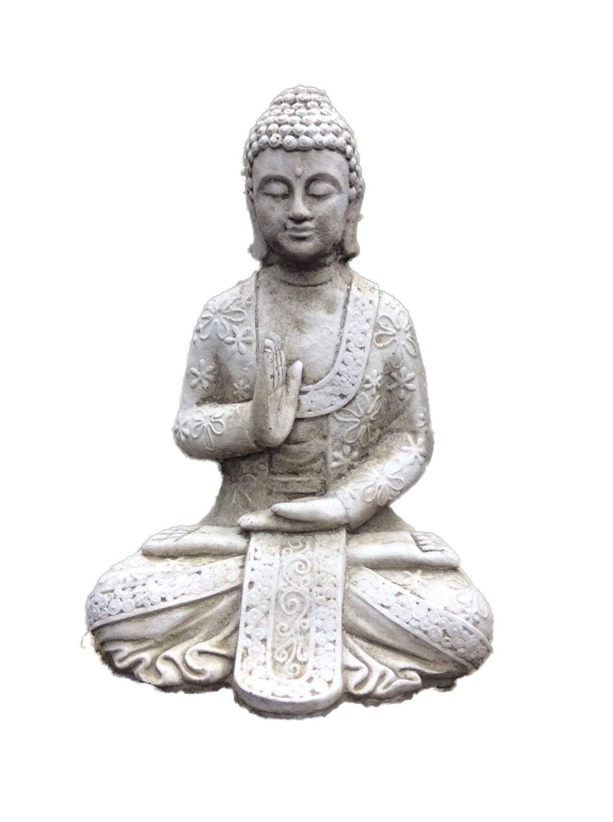 Stone Buddha Garden Ornament In Meditation Statue Shrine by Mr Pots