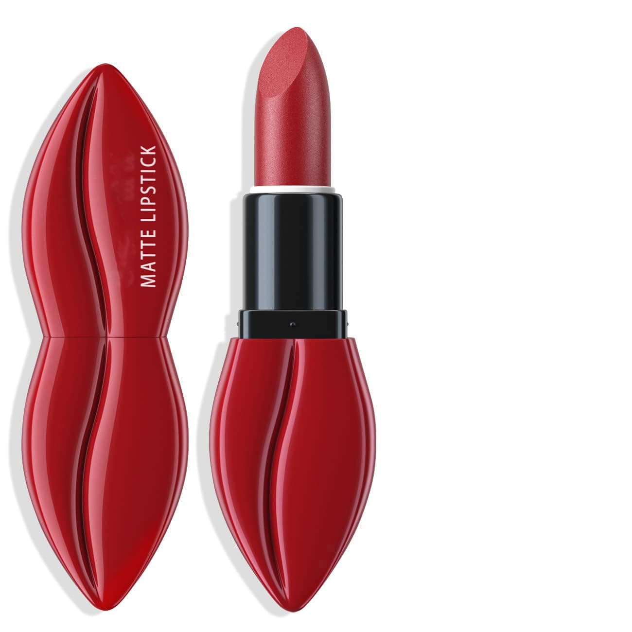 Matte Red Lipstick for Women, A Big Kiss Lip Mouth Lipstick, Moisturizing Velvet Lipsticks, Fresh Natural Velvet Lip Stain, Long-Lasting Wear High Pigmented, Dark Makeup Lip Gloss (#02)