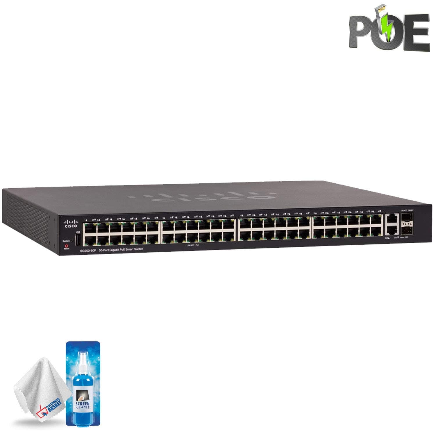 Cisco SG250X-48P Gigabit PoE with 4-Port 10-Gigabit Smart Switch Kit