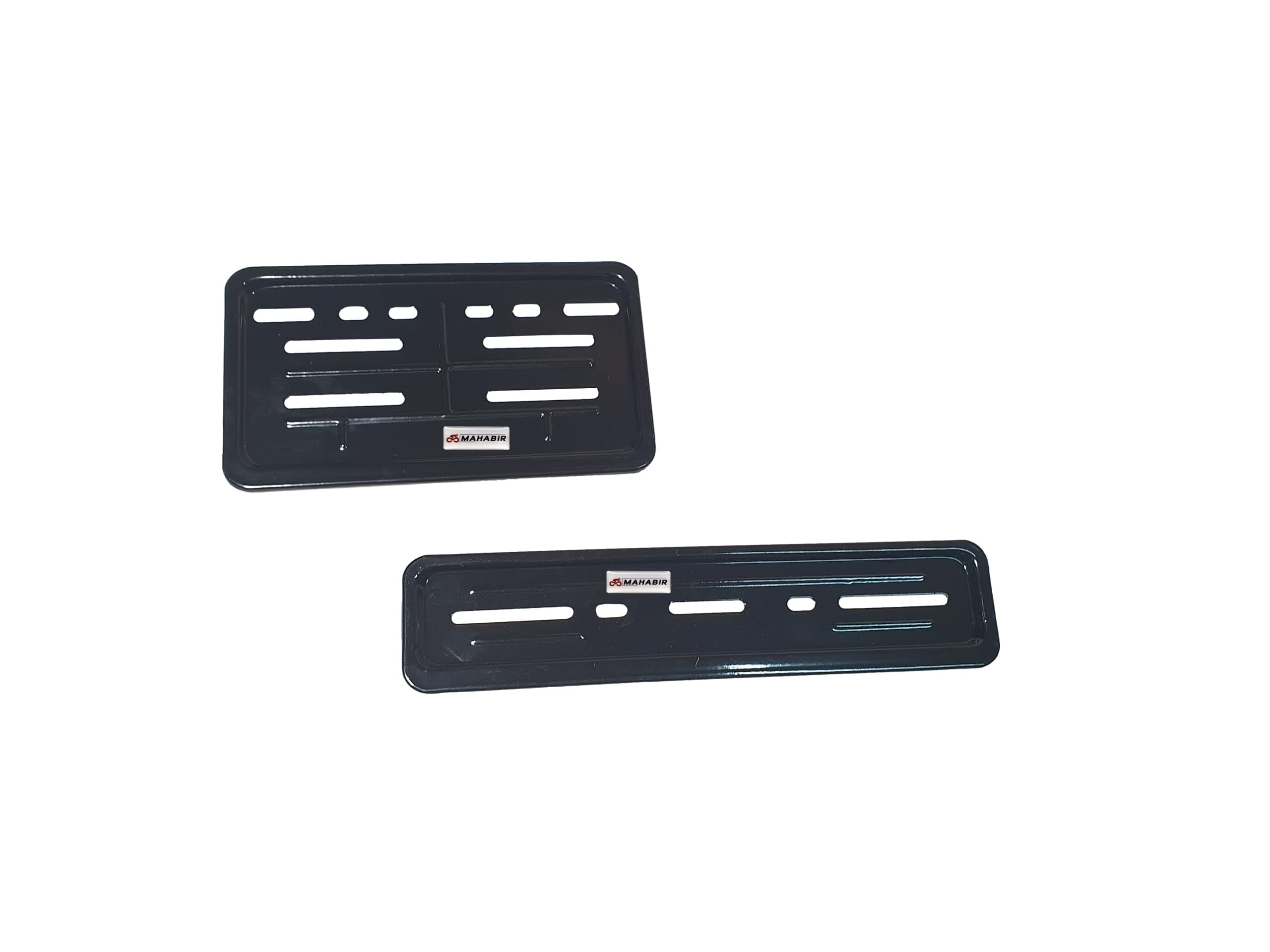 MAHABIR Bike HSRP Number Plate Metal Frame Set Compatible with All Motorcycle/Scooty Standard Size | Set of 2 (Black)