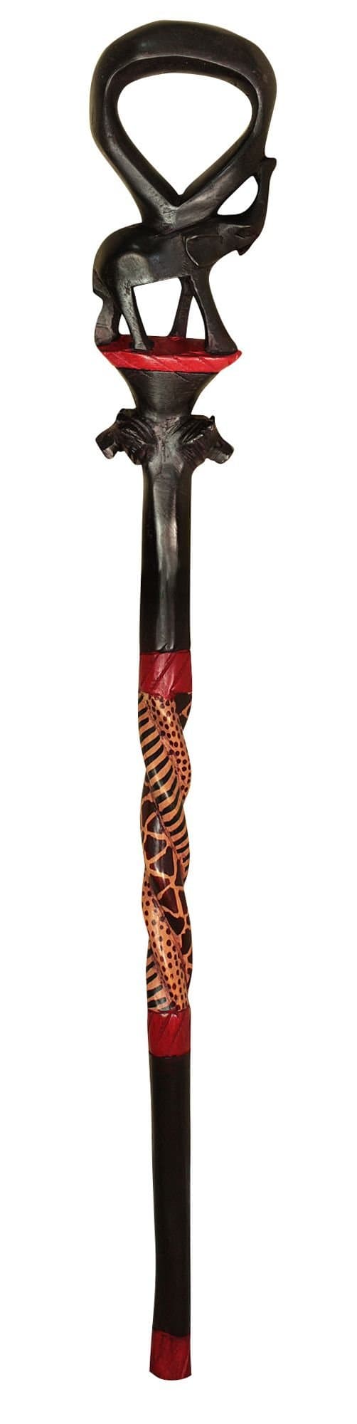 African Wood Decorative Walking Stick (Hand Made in Kenya)