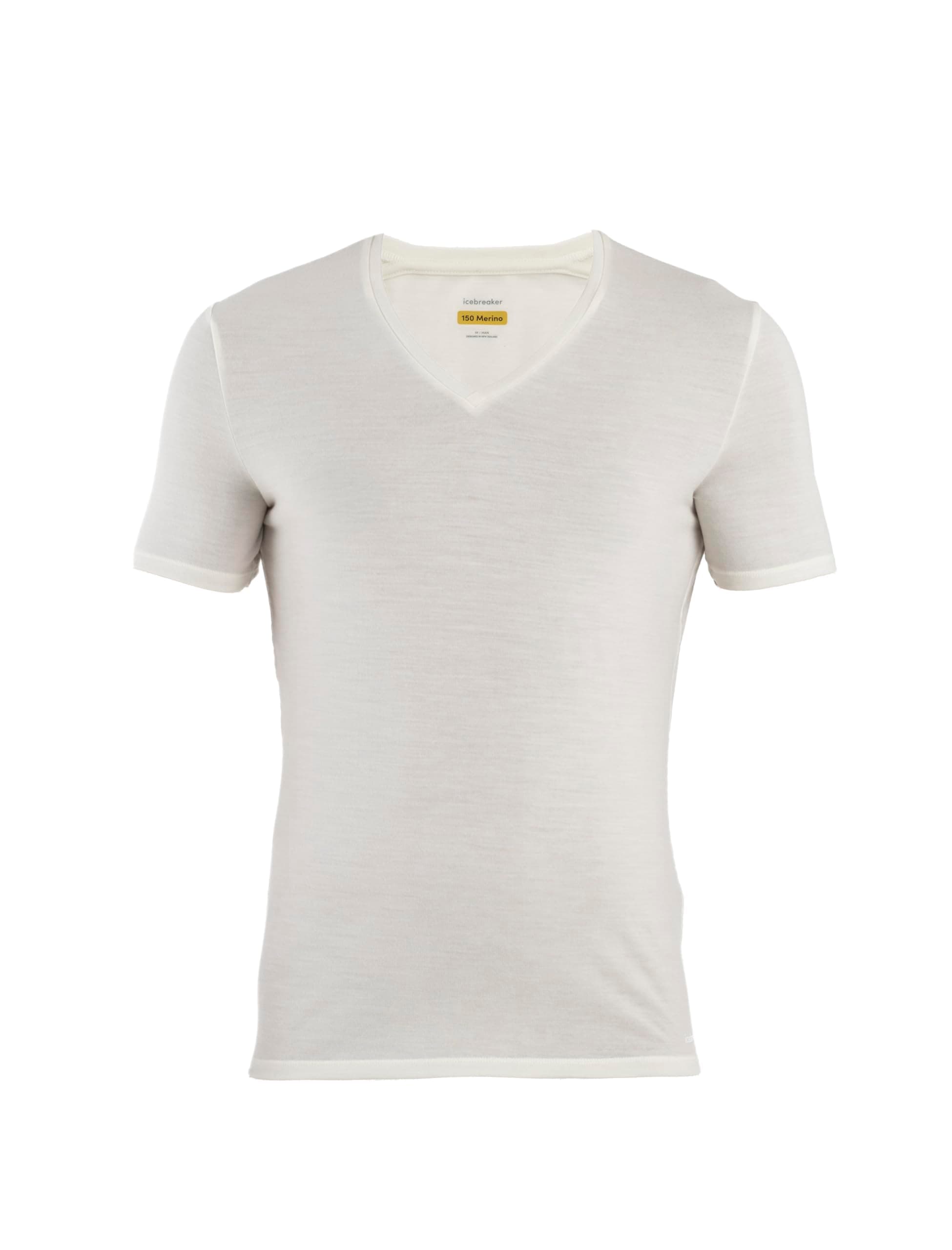 icebreakericebreaker Men’s Merino Anatomica Short Sleeve V Neck T-Shirt - Undyed - Small