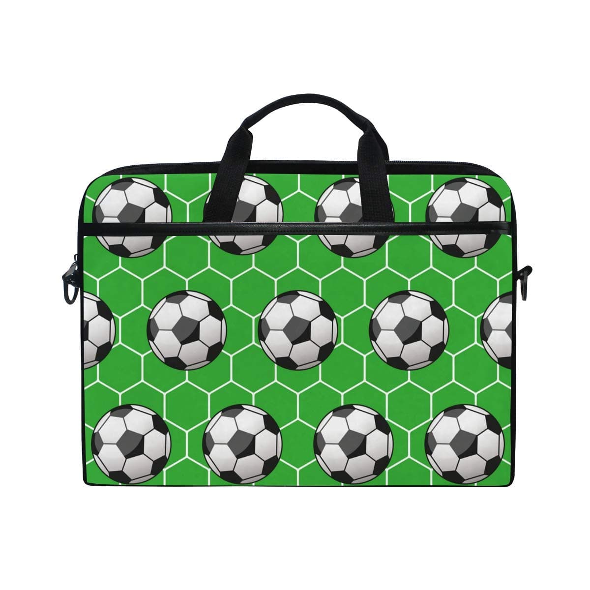 Fussball Muster Laptop Bag Canvas Messenger Shoulder Bag Briefcase Fits 13.4-14.5 inch