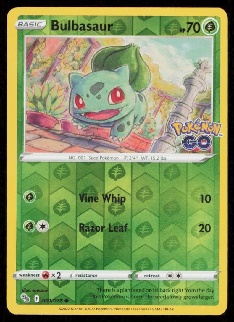 Pokemon - Bulbasaur 001/078 - Pokemon Go Sword & Shield - Reverse foil