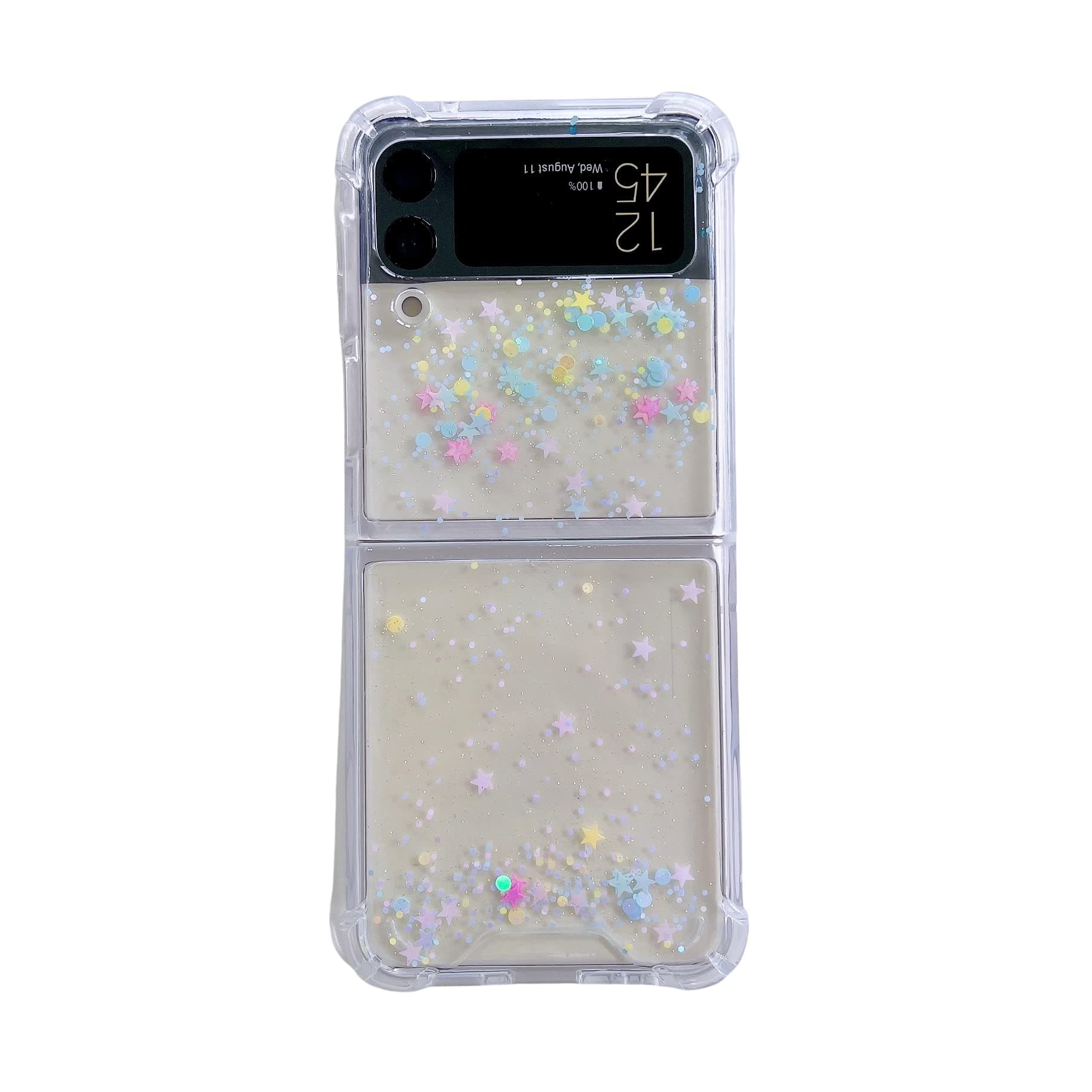 Peachy Life Samsung Galaxy Z Flip 4 Case, Cute Sparkling Bling Glitter Stars Style Soft TPU Protective Case Compatible with Samsung Galaxy Z Flip 4 (Multicolor Stars)
