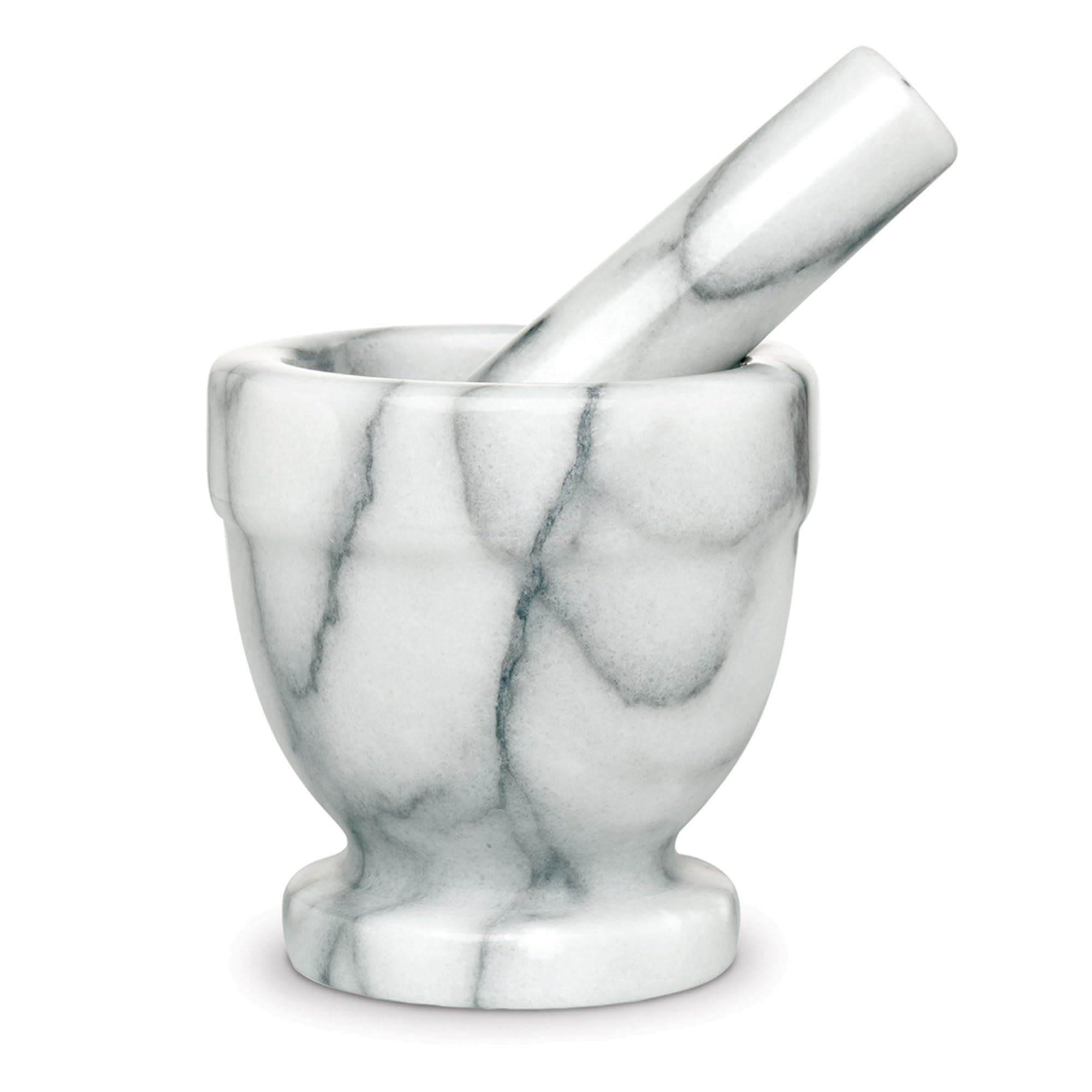 Harold Import Co 43755 HIC Mortar and Pestle, Solid Marble, White