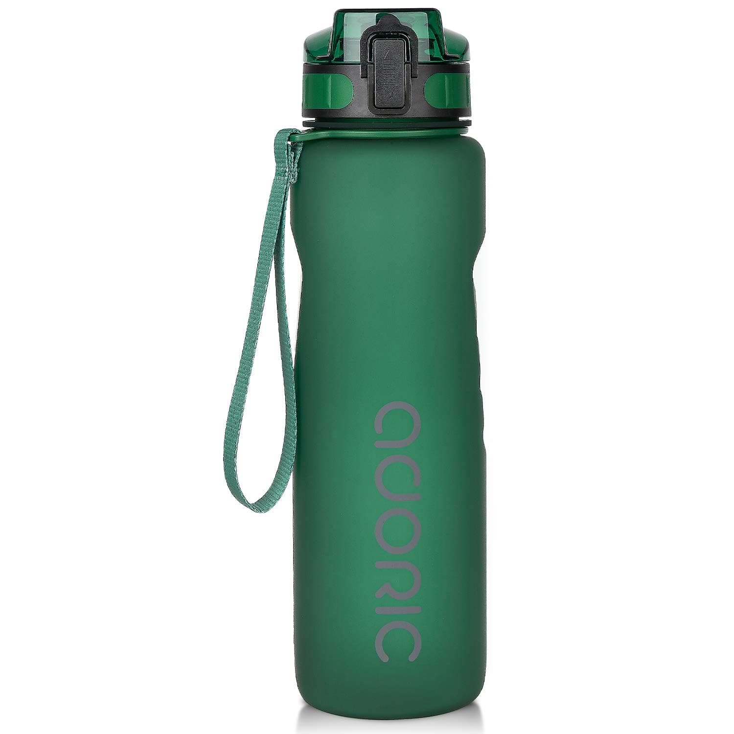 ADORIC Sports Water Bottle 1L,BPA Free Tritan Non-Toxic Plastic Sport Water Cup, Durable Leak Proof Water Bottle with Filter, Flip Top (Atrovirens-1000ml)