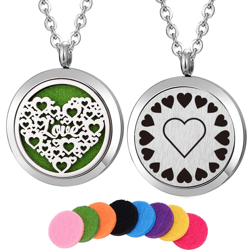 Kissreason Stainless Steel Aroma Aromatherapy Essential Oil Diffuser Necklace