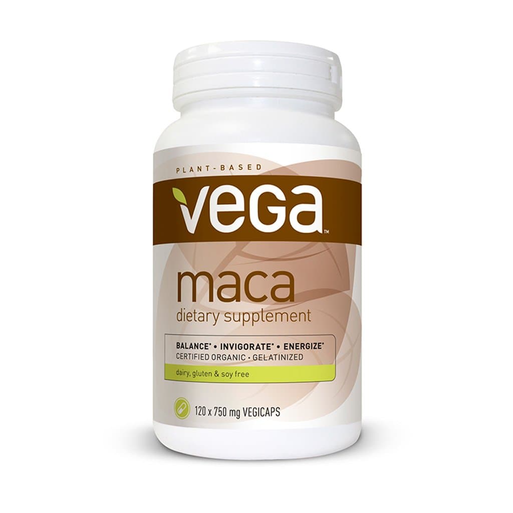 Vega Maca 750mg 120 Vegetarian Capsules- Gelatinized, Non GMO