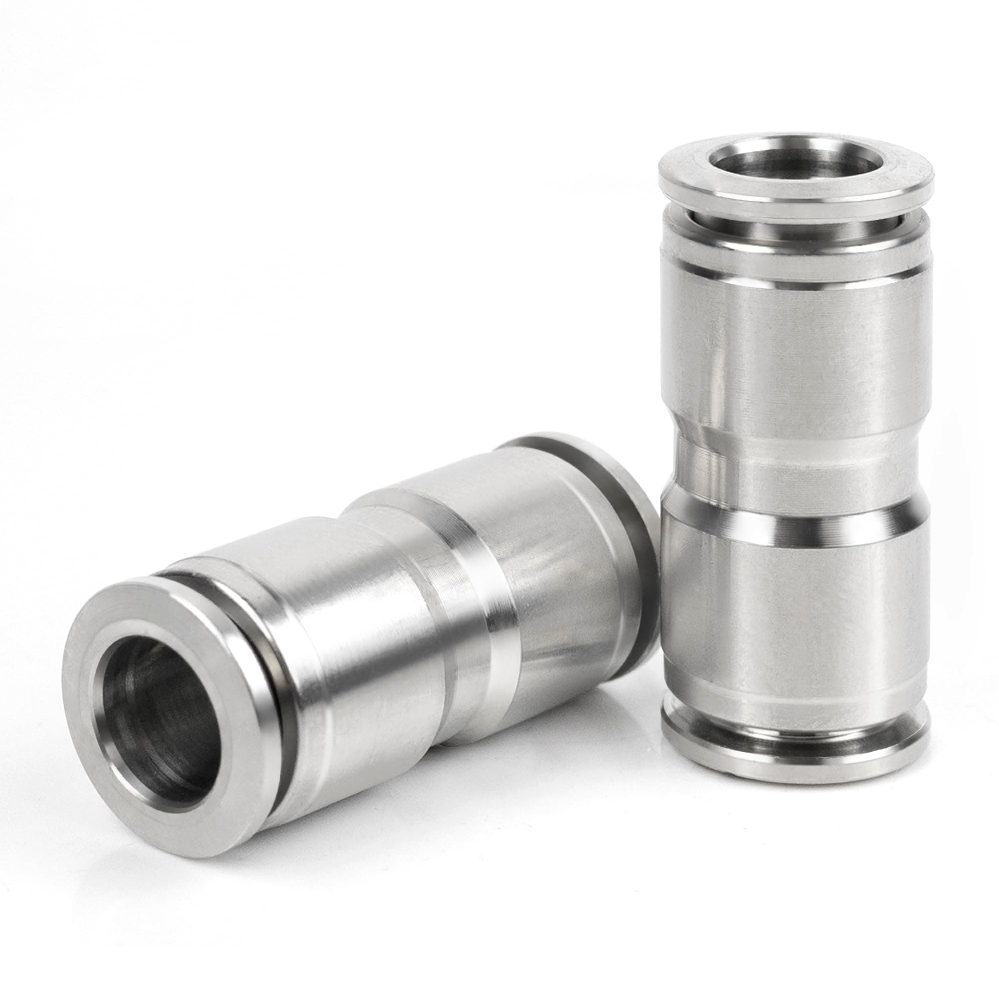 Yoebor Stainless Steel 304 Pneumatic Push to Connect Airline Union 1/2" OD x 1/2" OD Straight Connector Tube Fitting 2pcs