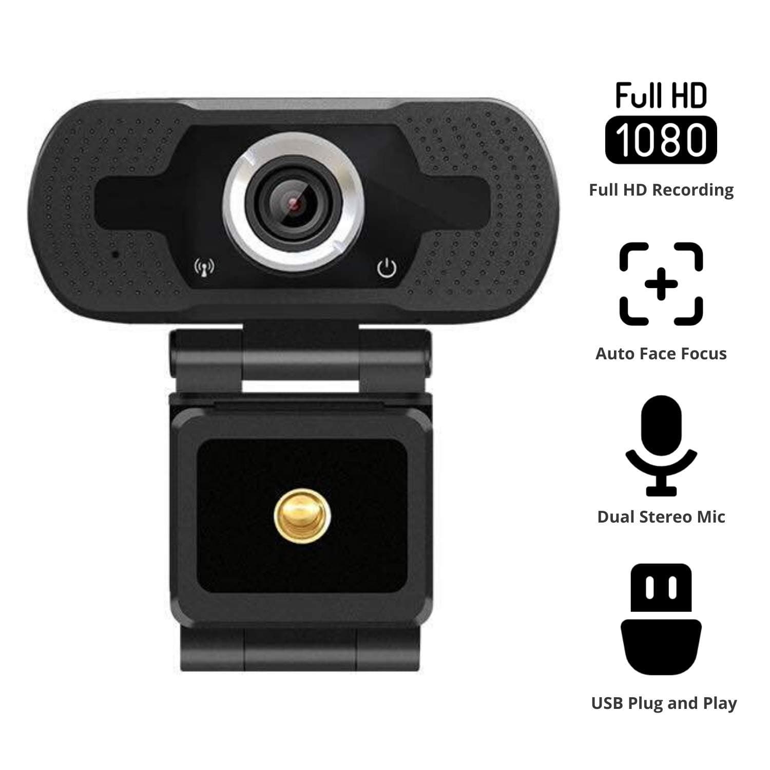 2020 NexiGo 1080P Webcam with Built-in Microphone, 110-degree Wide Angle HD Auto Focus, Dual Stereo Mics, Widescreen USB Camera for PC/Mac Laptop/Desktop Streaming Video Calling Recording Conferencing