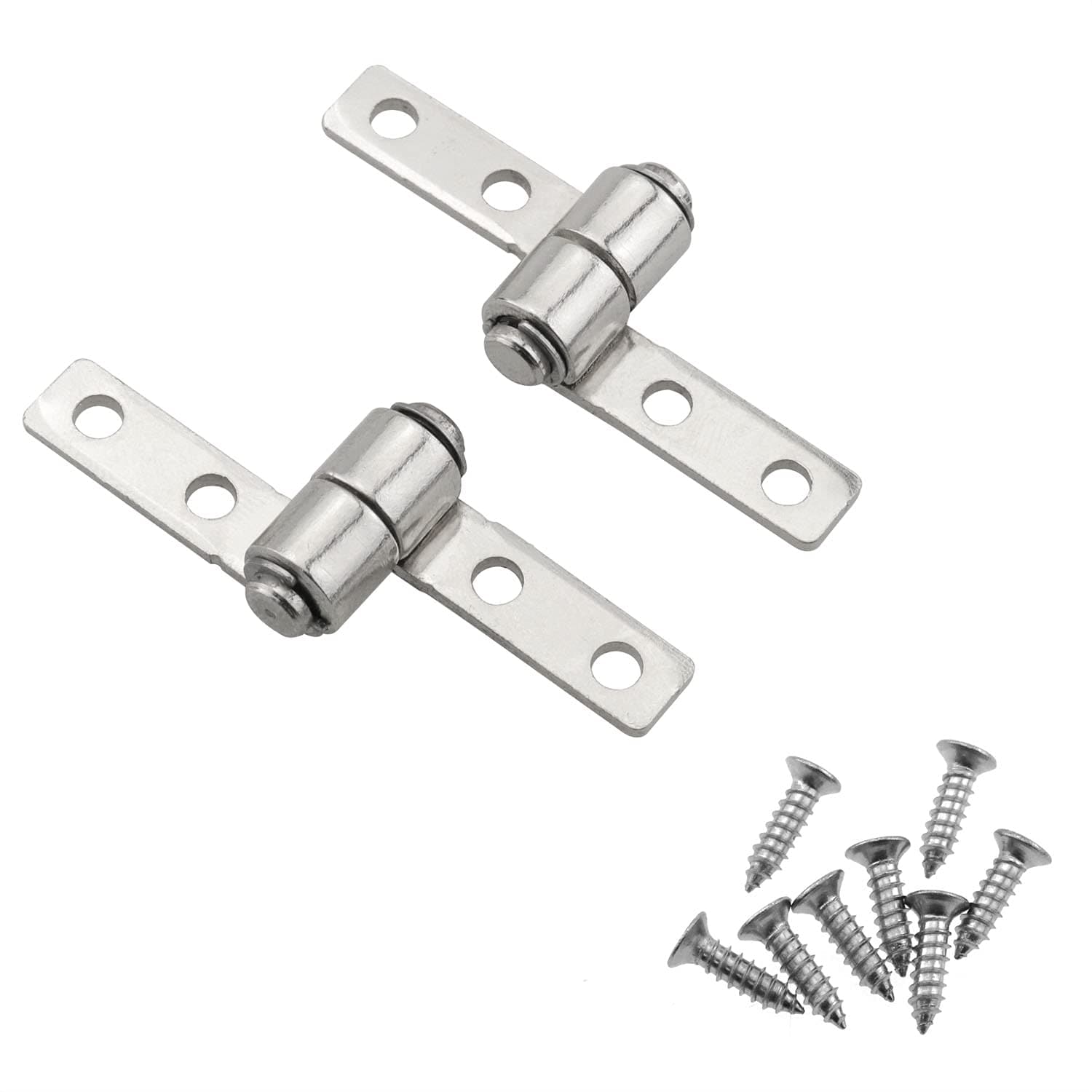 ZRM&E 2pcs 360 Degree Torque Shaft Hinge Small Metal Damper with Mounting Screws for Folding Table, Windows, Doors, Wardrobe