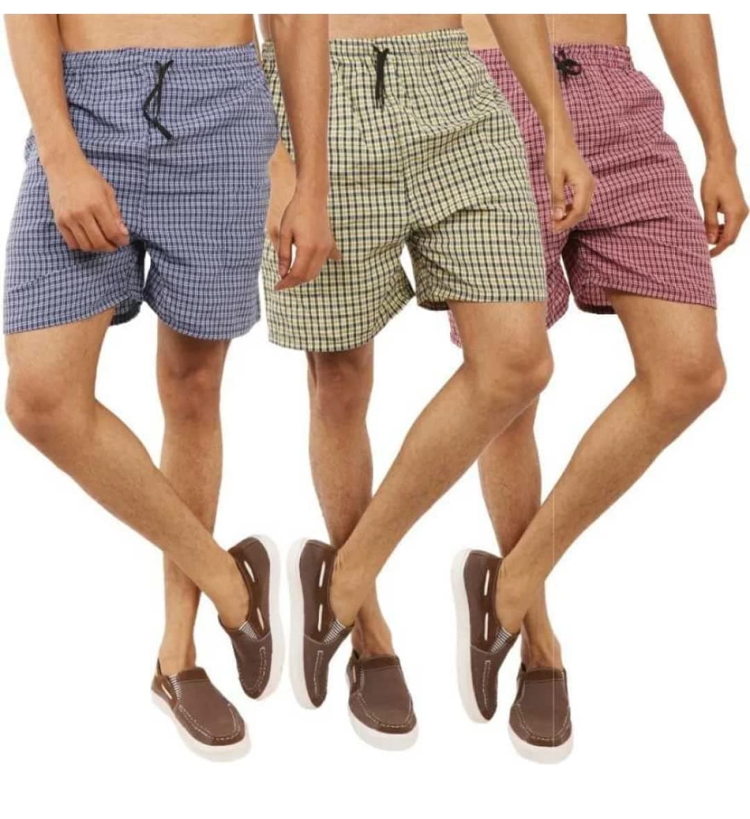 FRAXIER Men's Cotton Checkered Printed Boxers, Shorts, Multicolor Pack-of -3