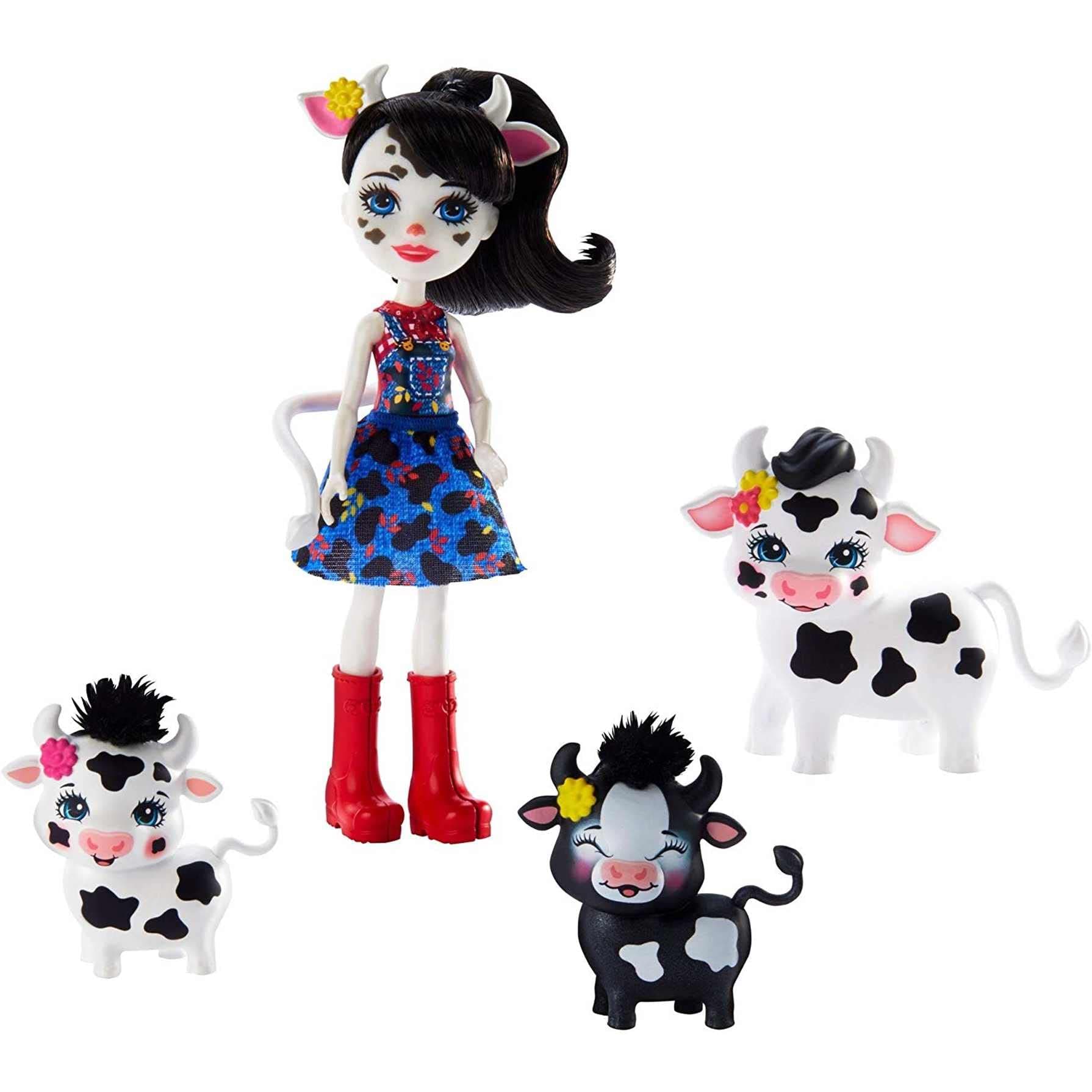 Enchantimals GJX44 Cambrie Cow Doll with Ricotta & Family