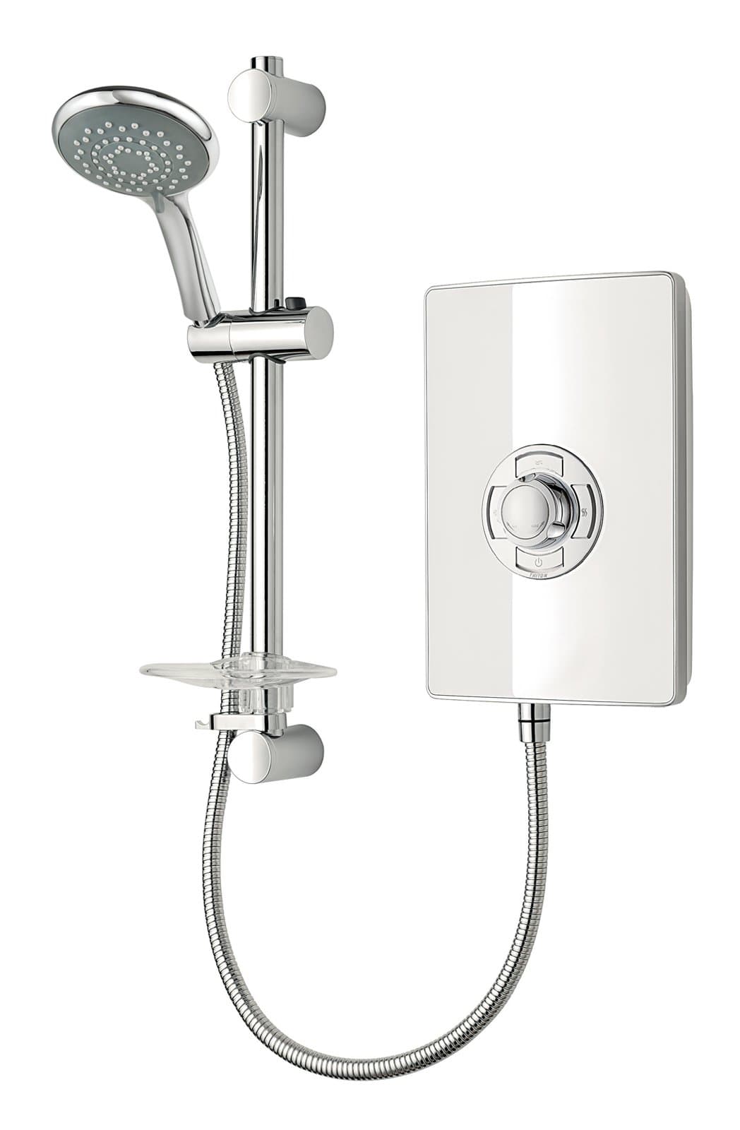 Aspirante Collection II Contemporary Electric Shower, White Gloss, 8.5 KW