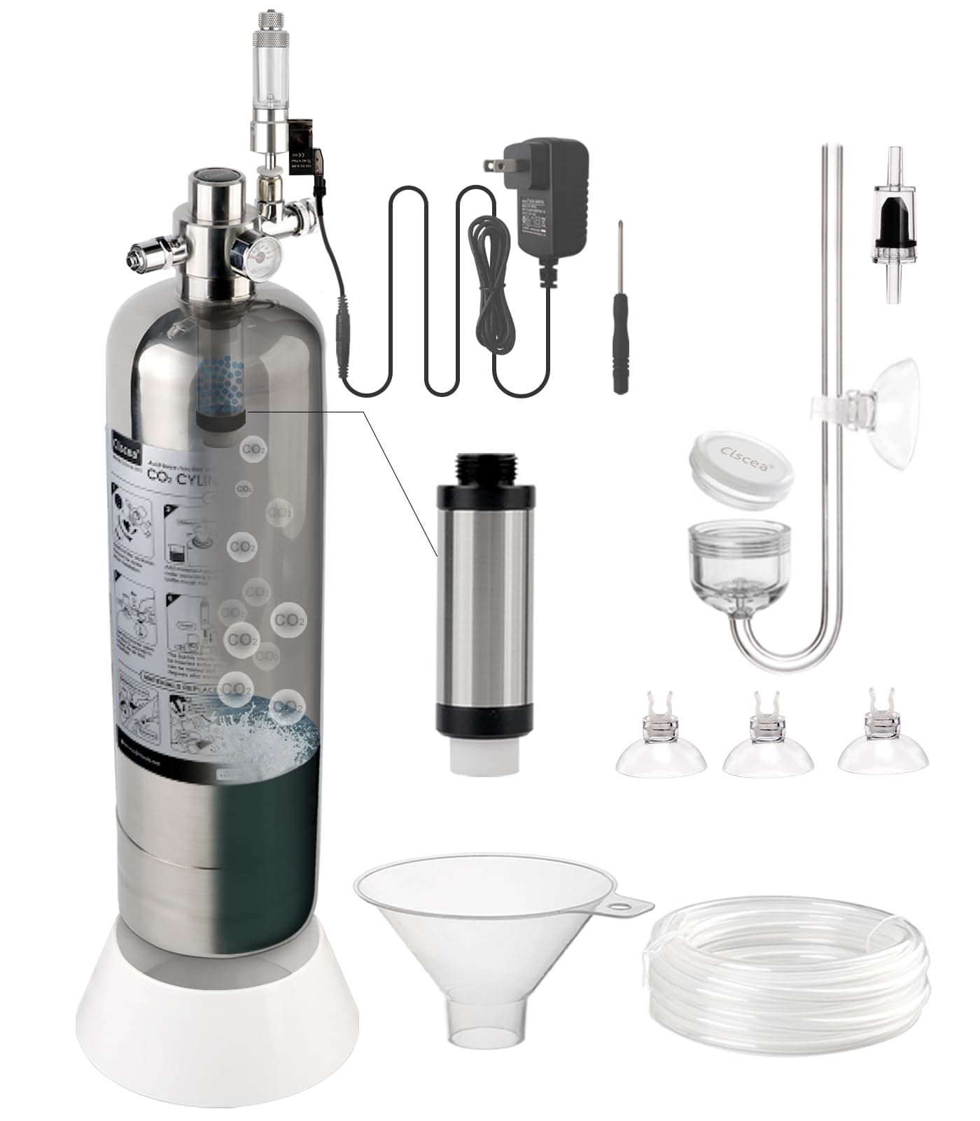 Aquarium CO2 Generator Kit Double Pressurization Enhanced Version Max for 400g+400g Raw Materials, G700S