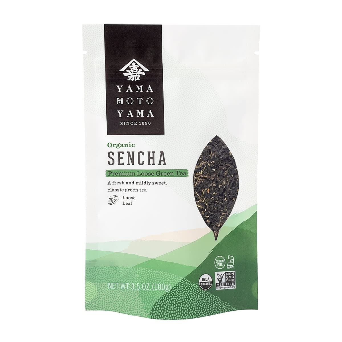 Yamamotoyama Organic Sencha Loose Leaf Green Tea, 3.5 oz pack, Caffeinated