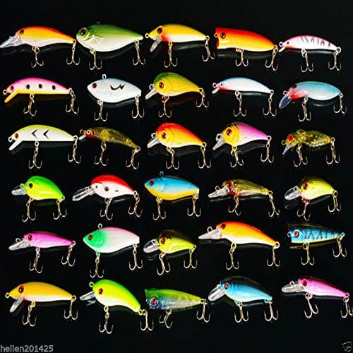 Fishing Baits Soft Baits Lot 30pcs Mixed Minnow Fishing Lures Assorted Lure Bass Crank Bait Tackle Hooks